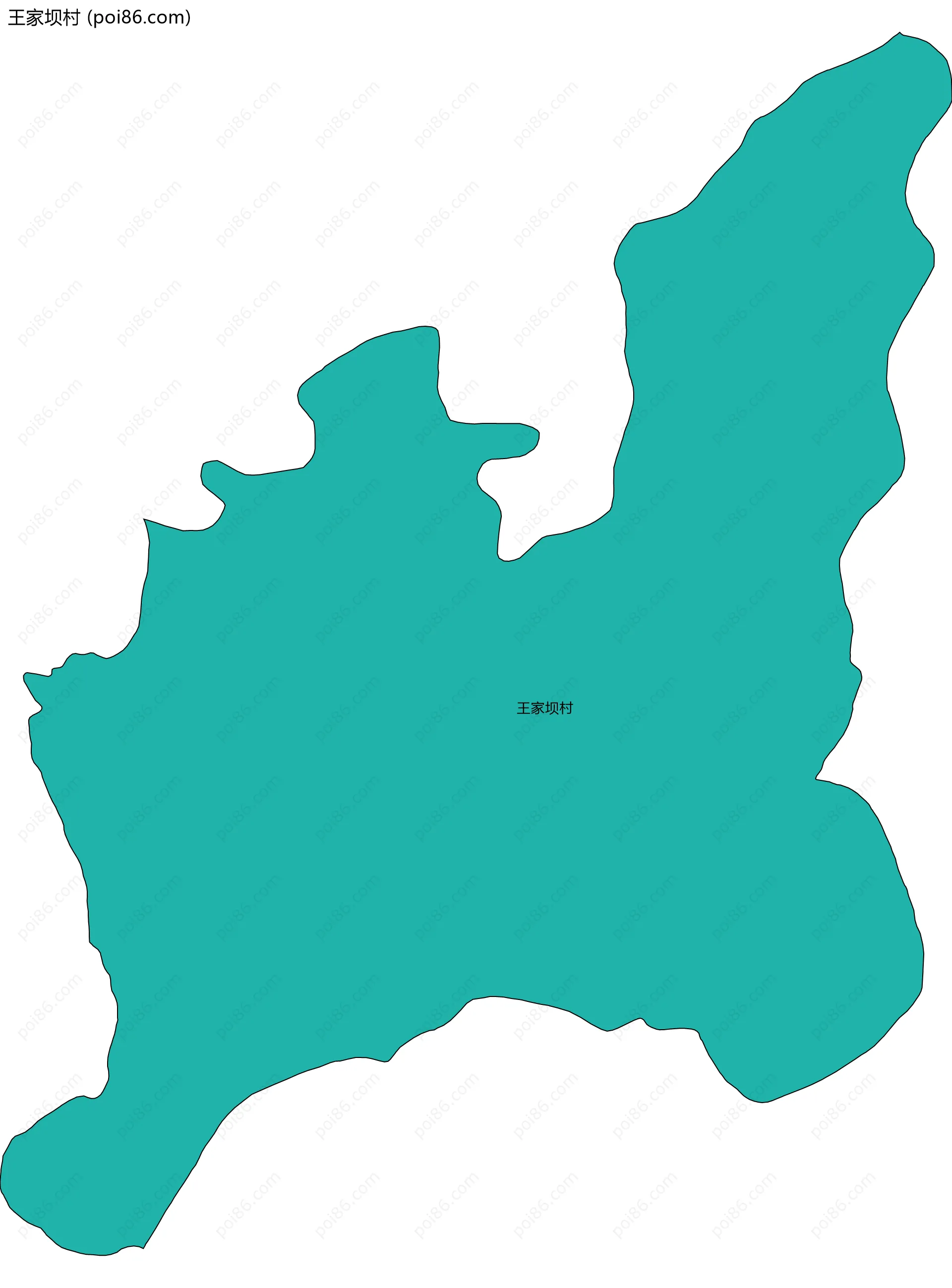 王家坝村边界地图