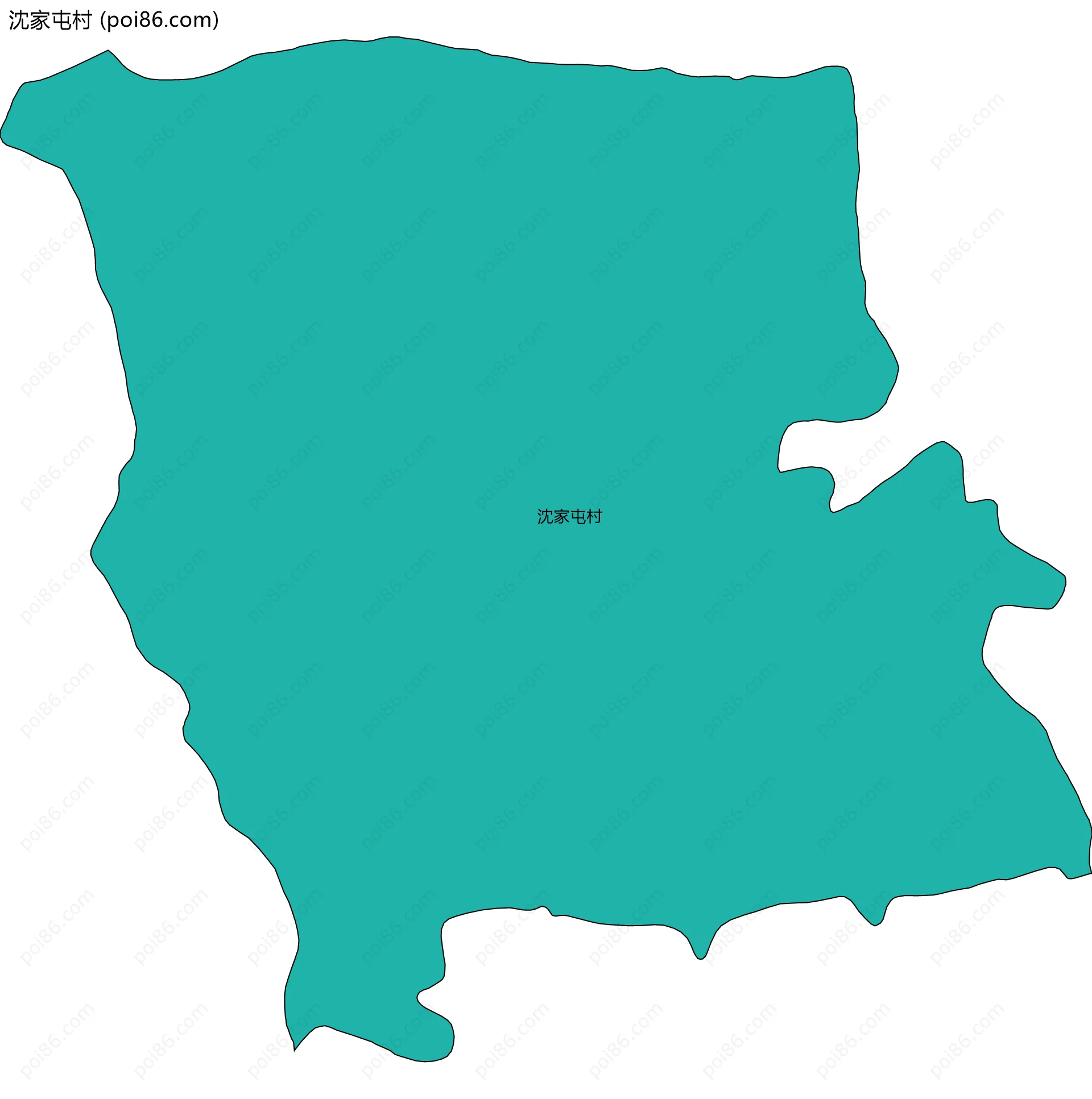 沈家屯村边界地图