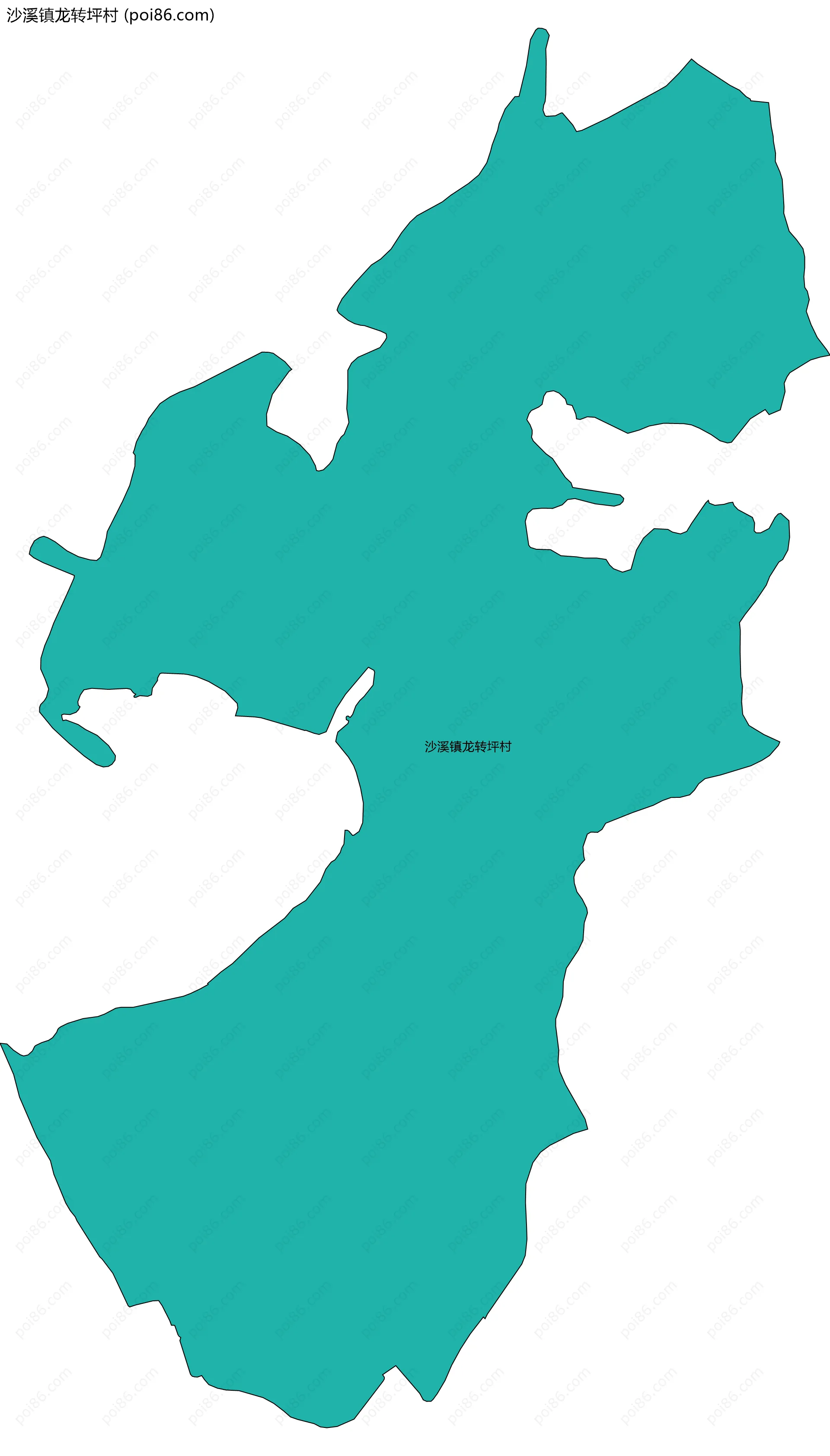 沙溪镇龙转坪村边界地图