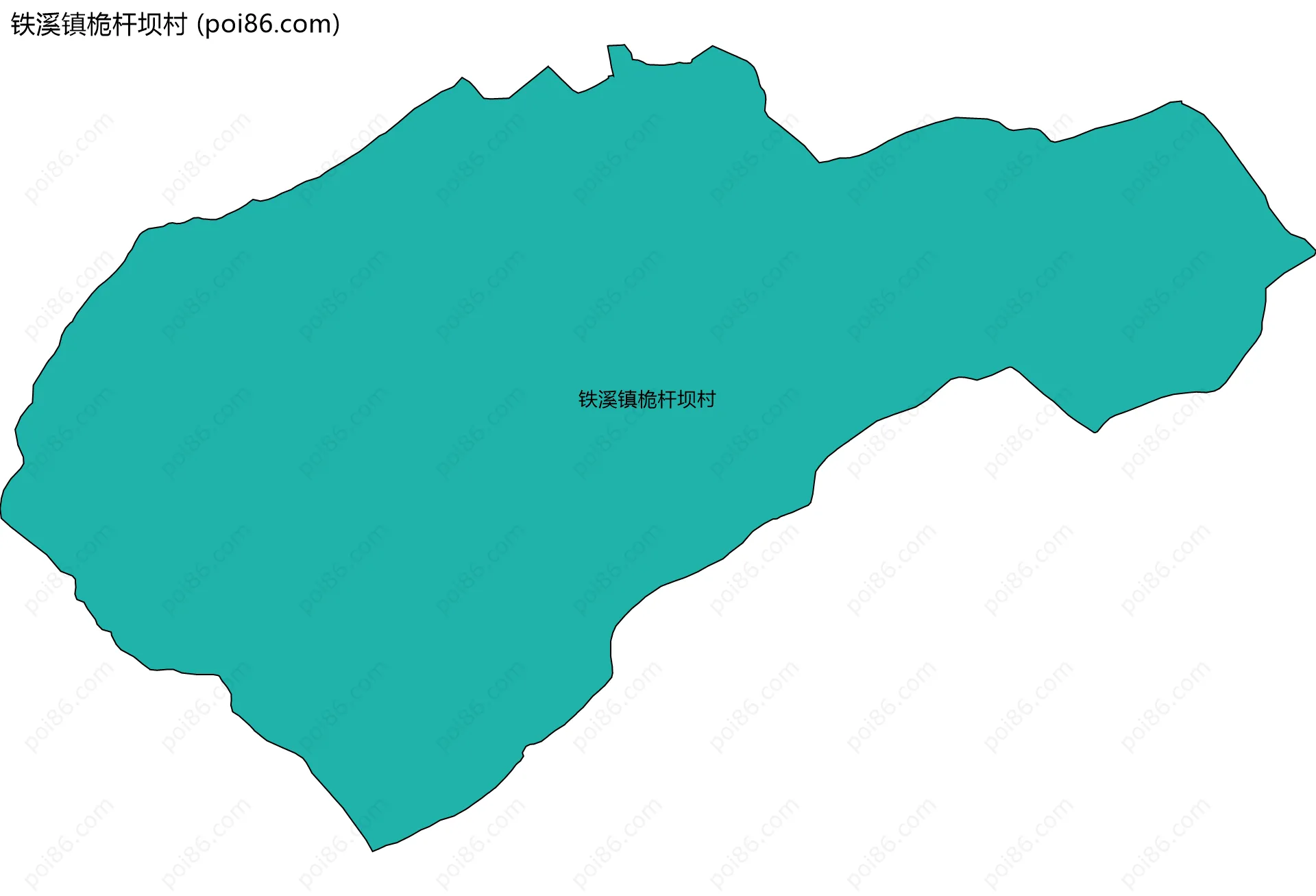 铁溪镇桅杆坝村边界地图