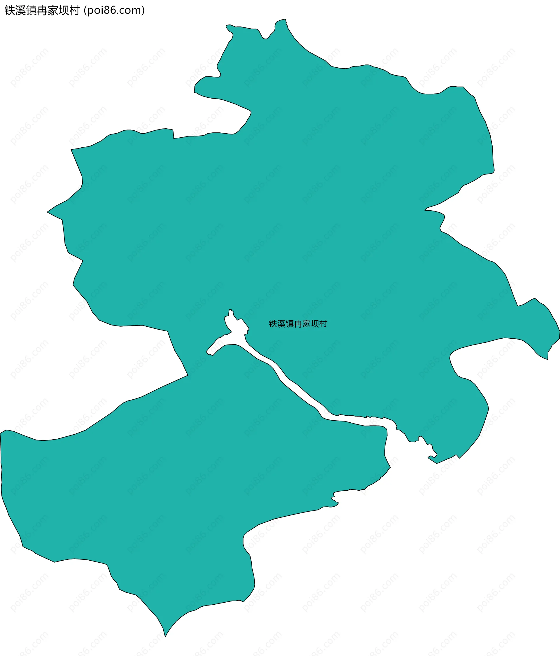 铁溪镇冉家坝村边界地图