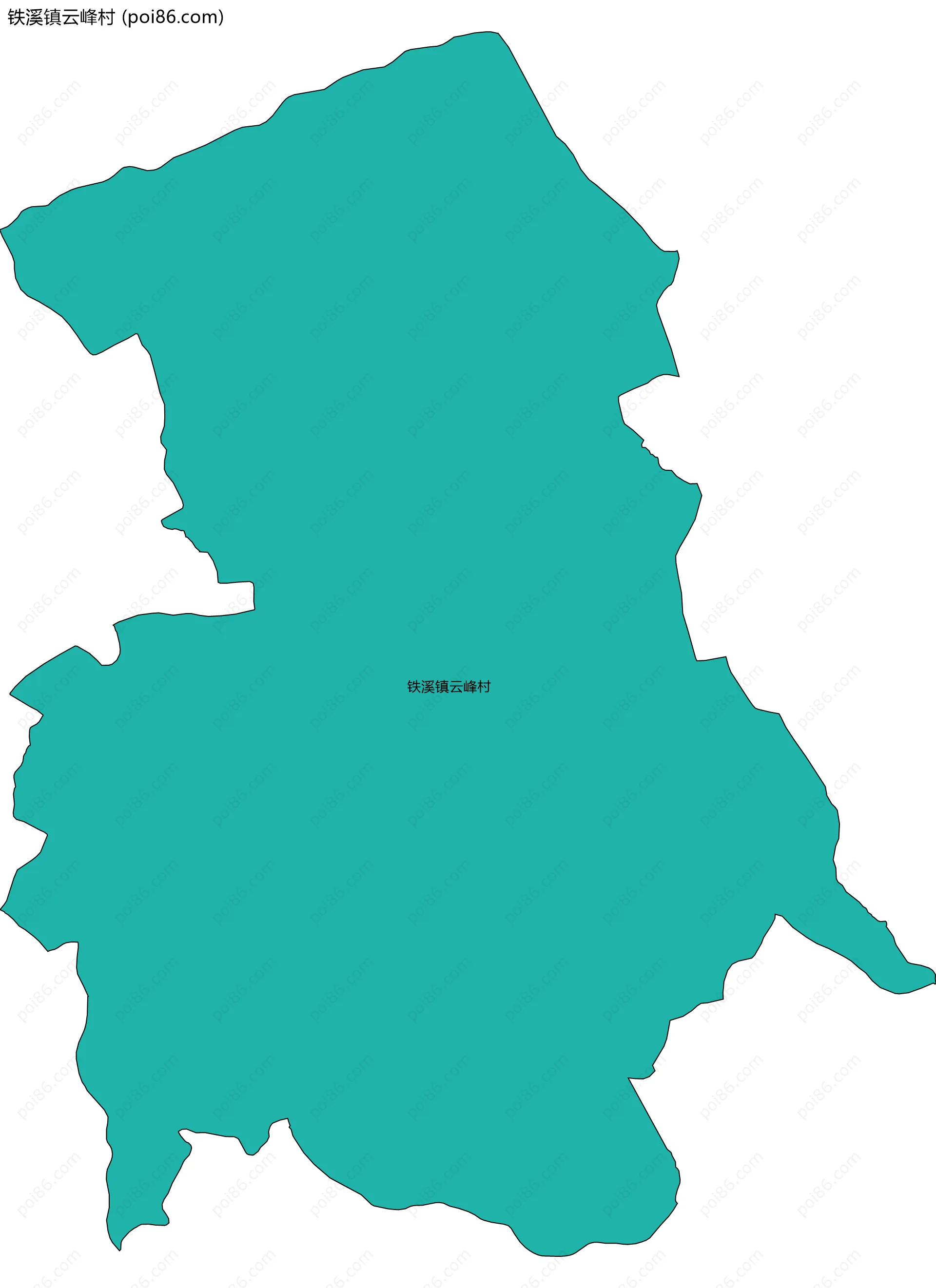 铁溪镇云峰村边界地图