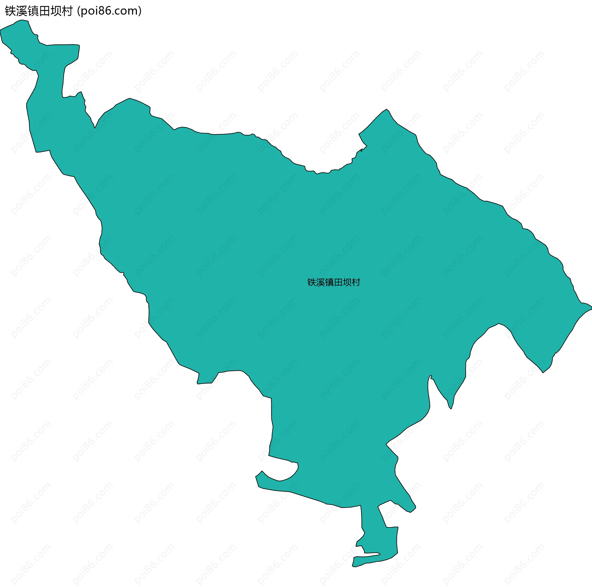 铁溪镇田坝村边界地图