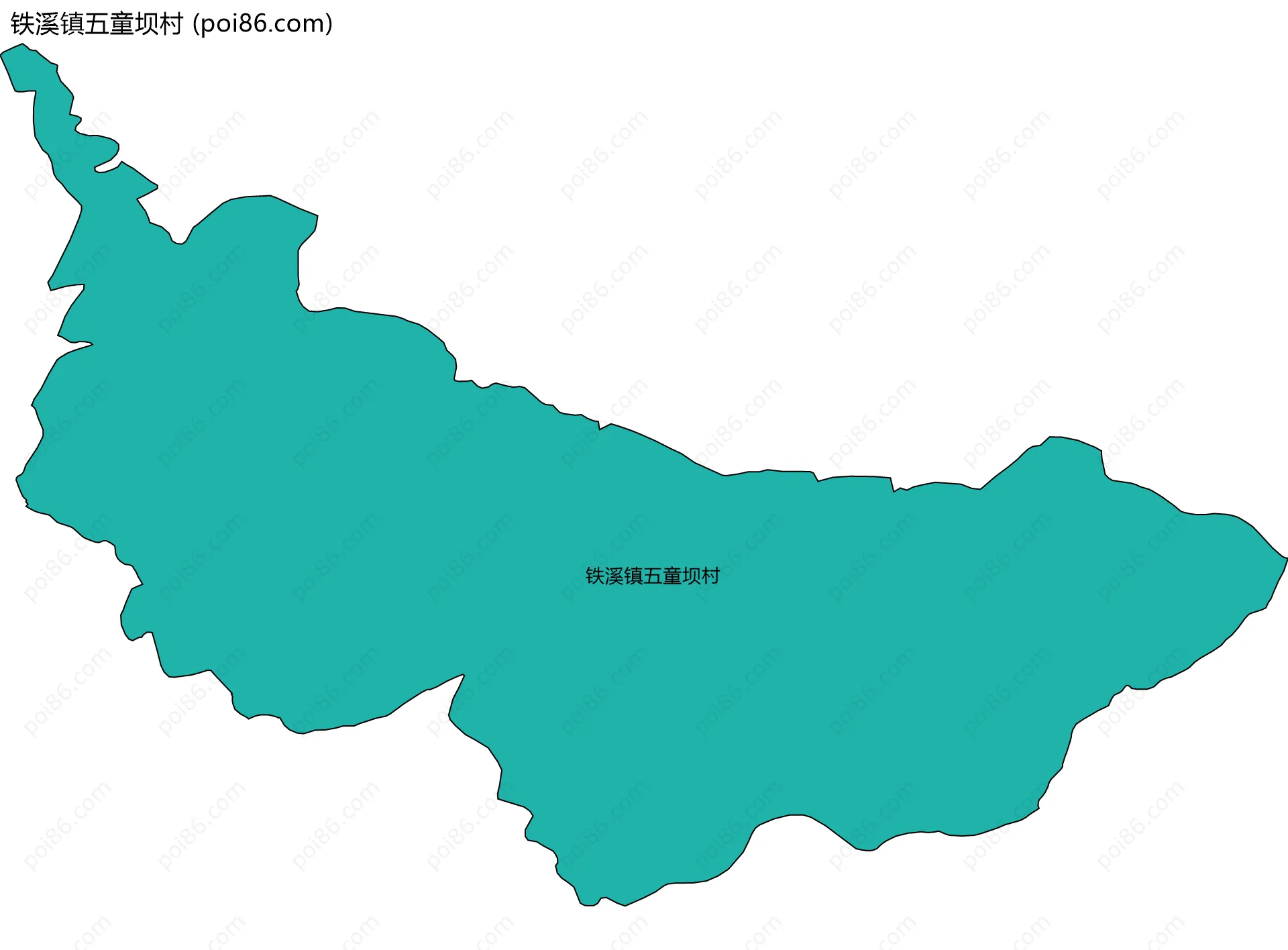 铁溪镇五童坝村边界地图