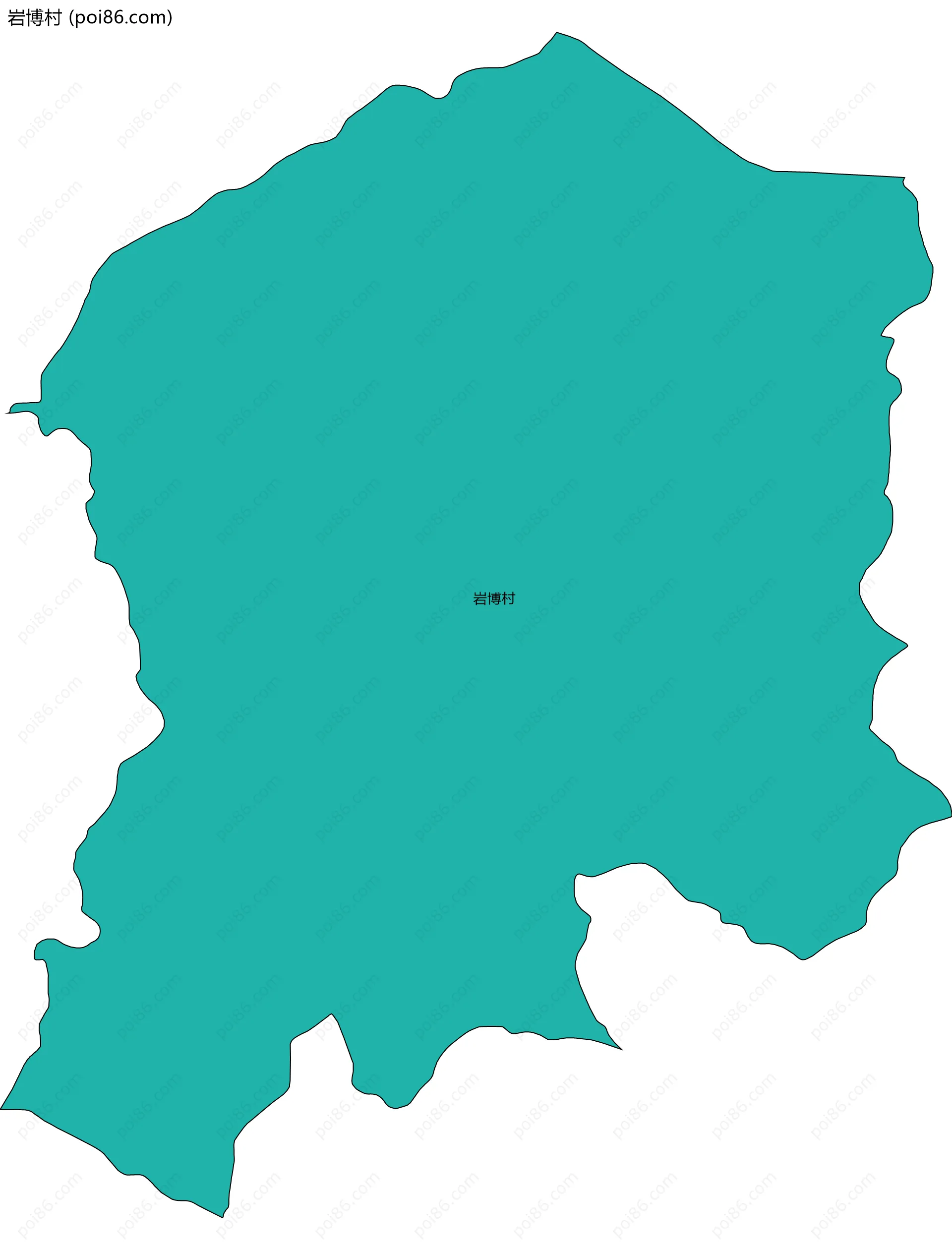 岩博村边界地图