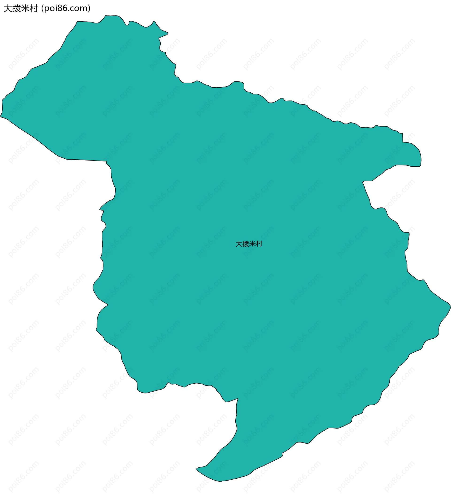 大拨米村边界地图