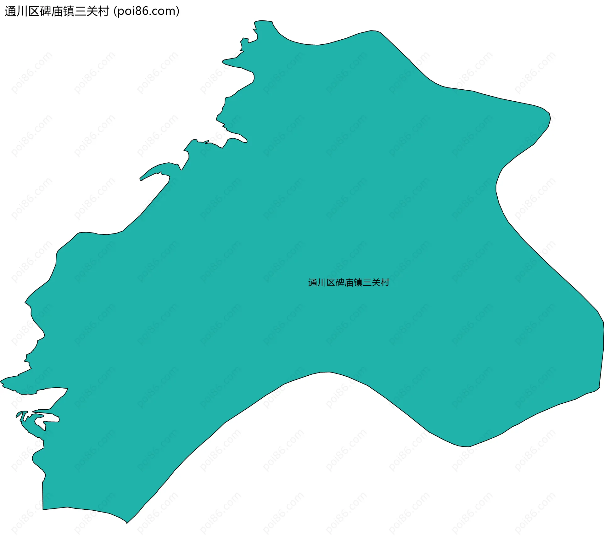 通川区碑庙镇三关村边界地图