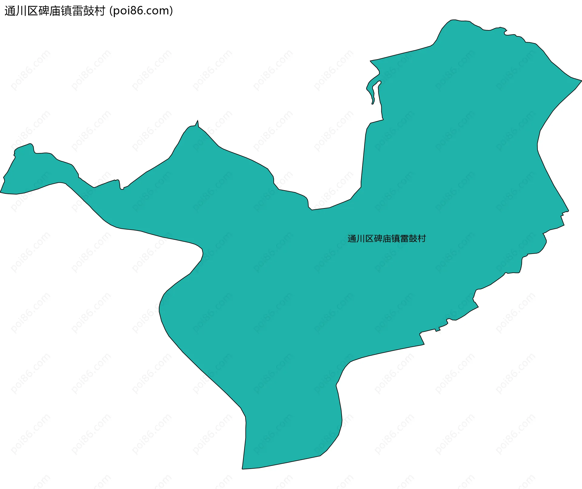 通川区碑庙镇雷鼓村边界地图