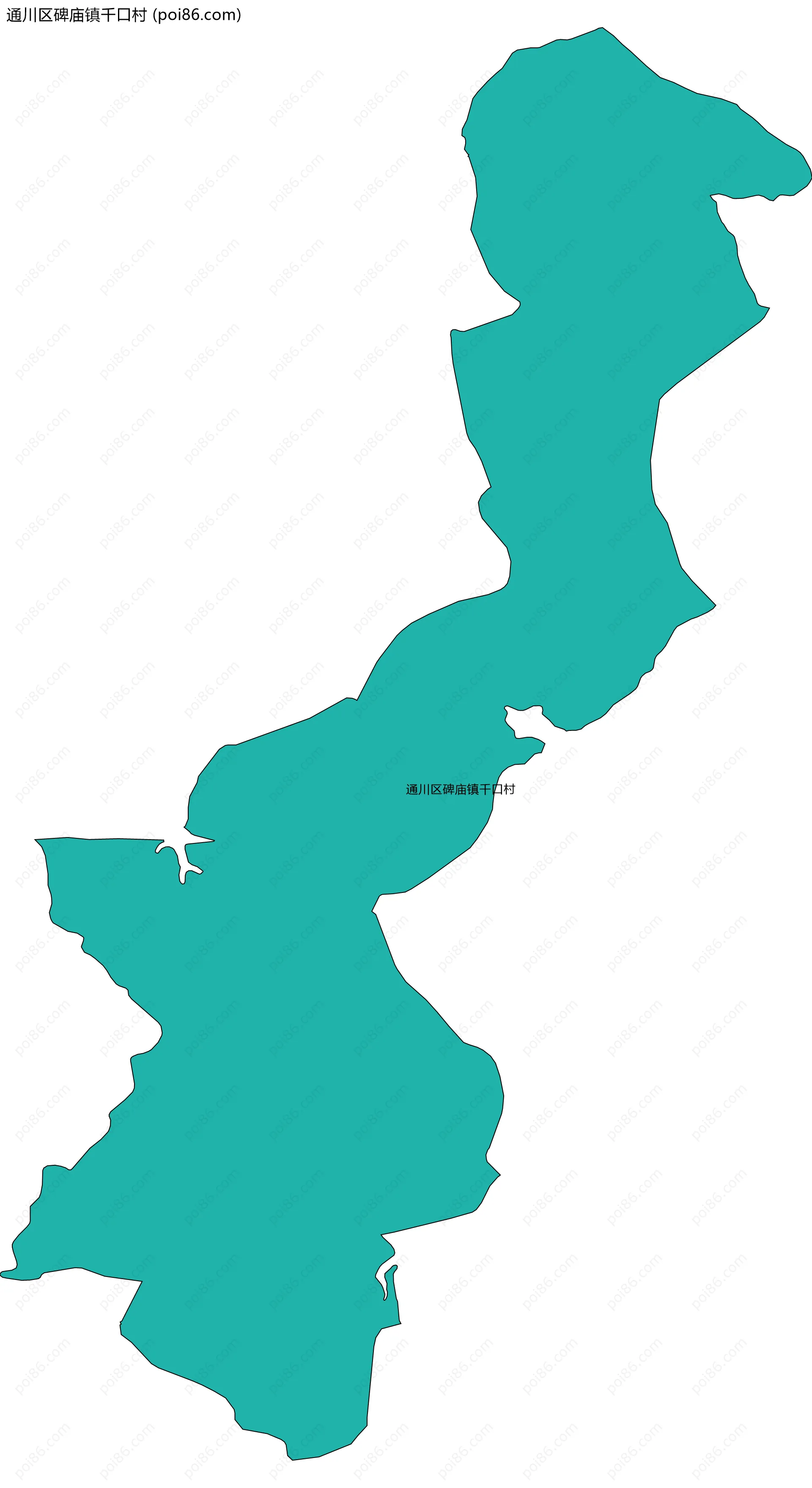 通川区碑庙镇千口村边界地图