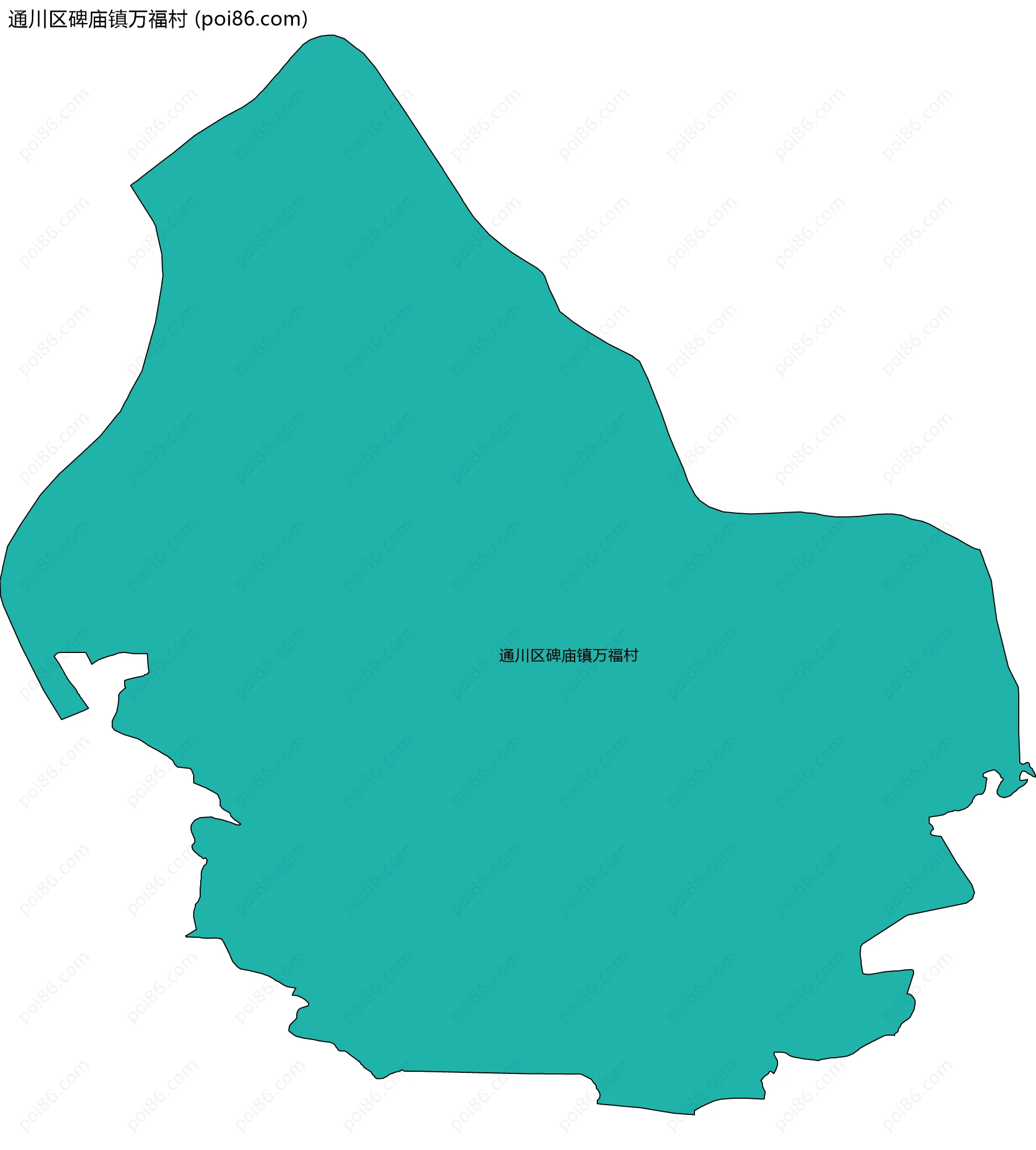 通川区碑庙镇万福村边界地图