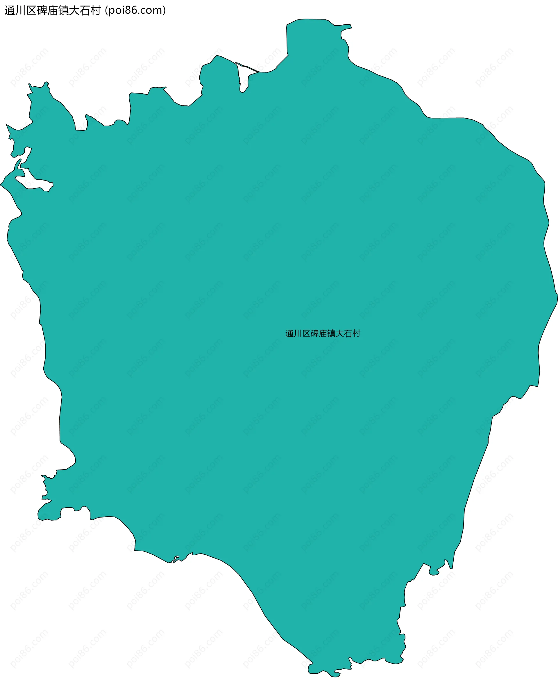通川区碑庙镇大石村边界地图