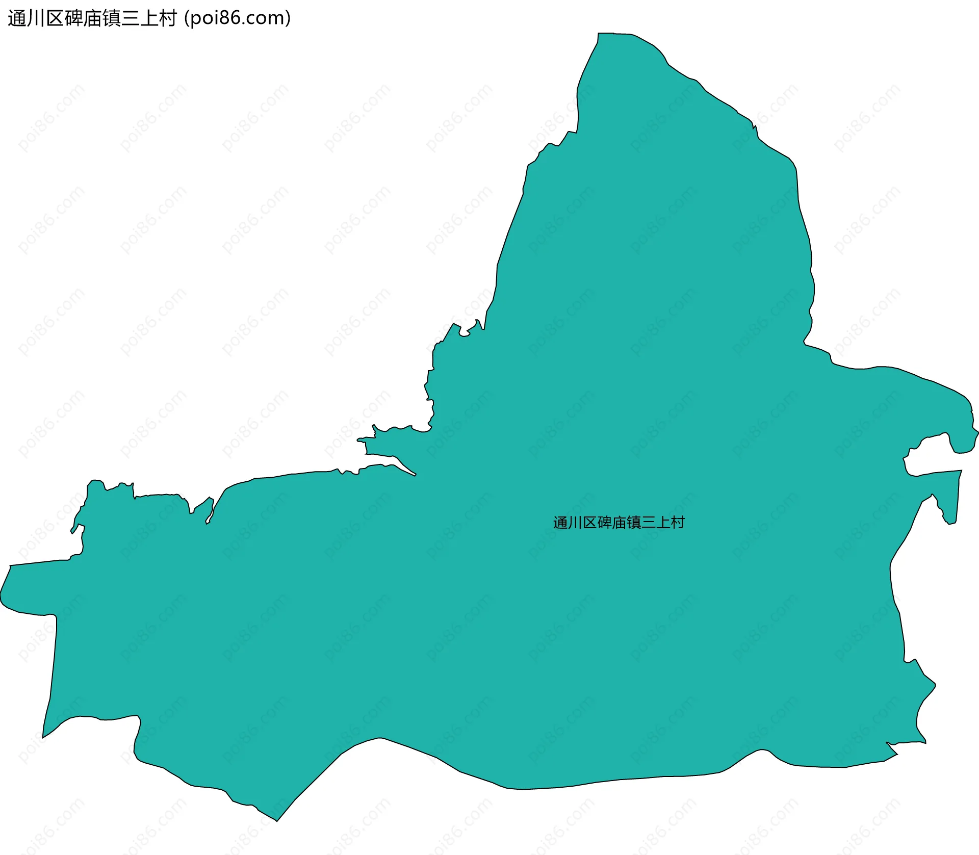 通川区碑庙镇三上村边界地图
