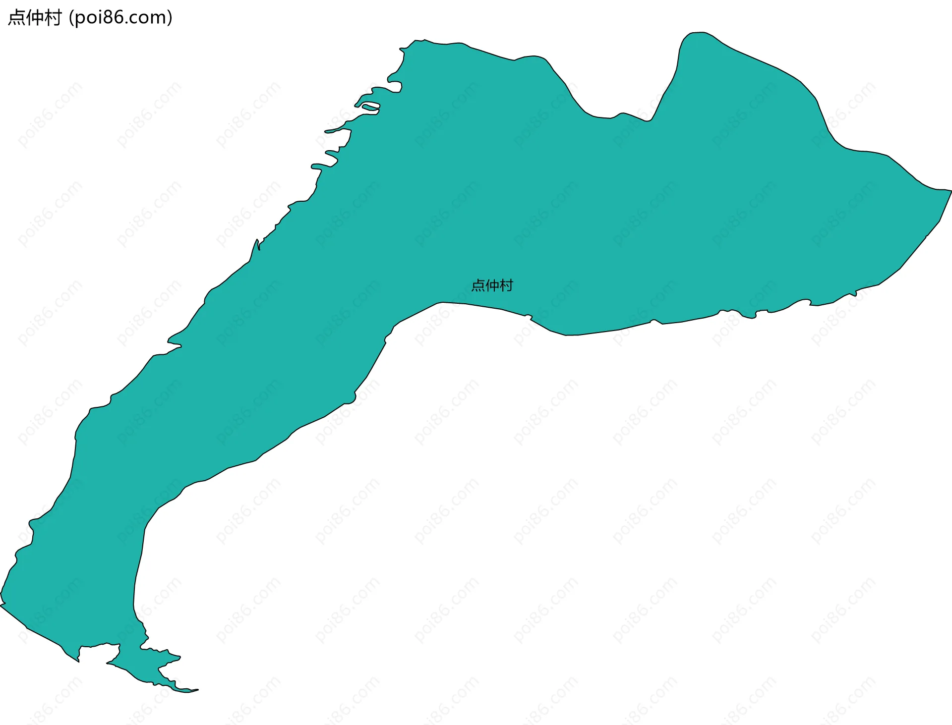 点仲村边界地图