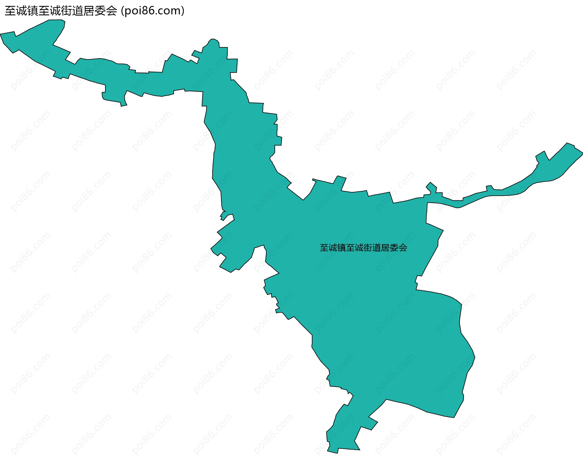 至诚镇至诚街道居委会边界地图