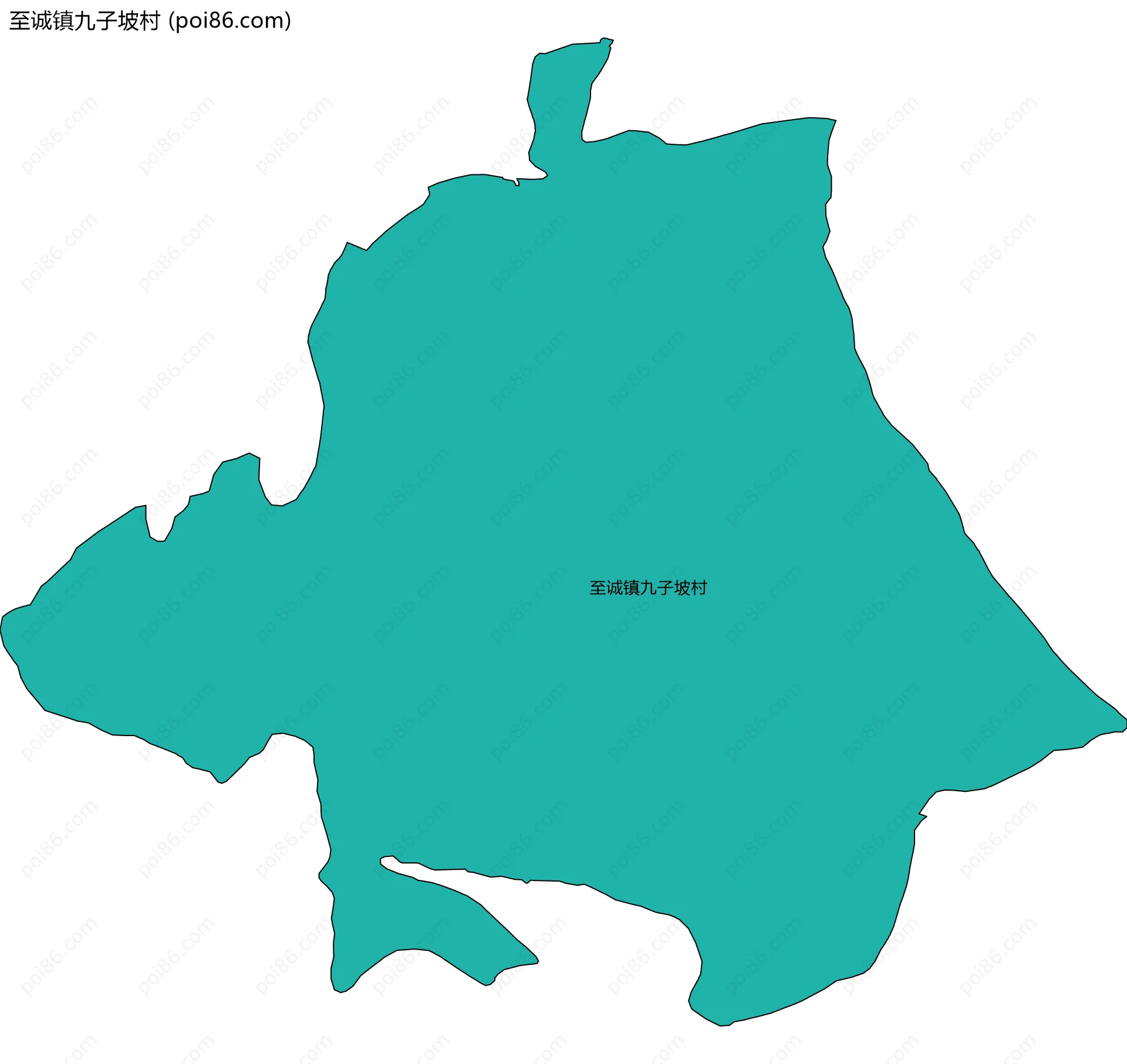 至诚镇九子坡村边界地图