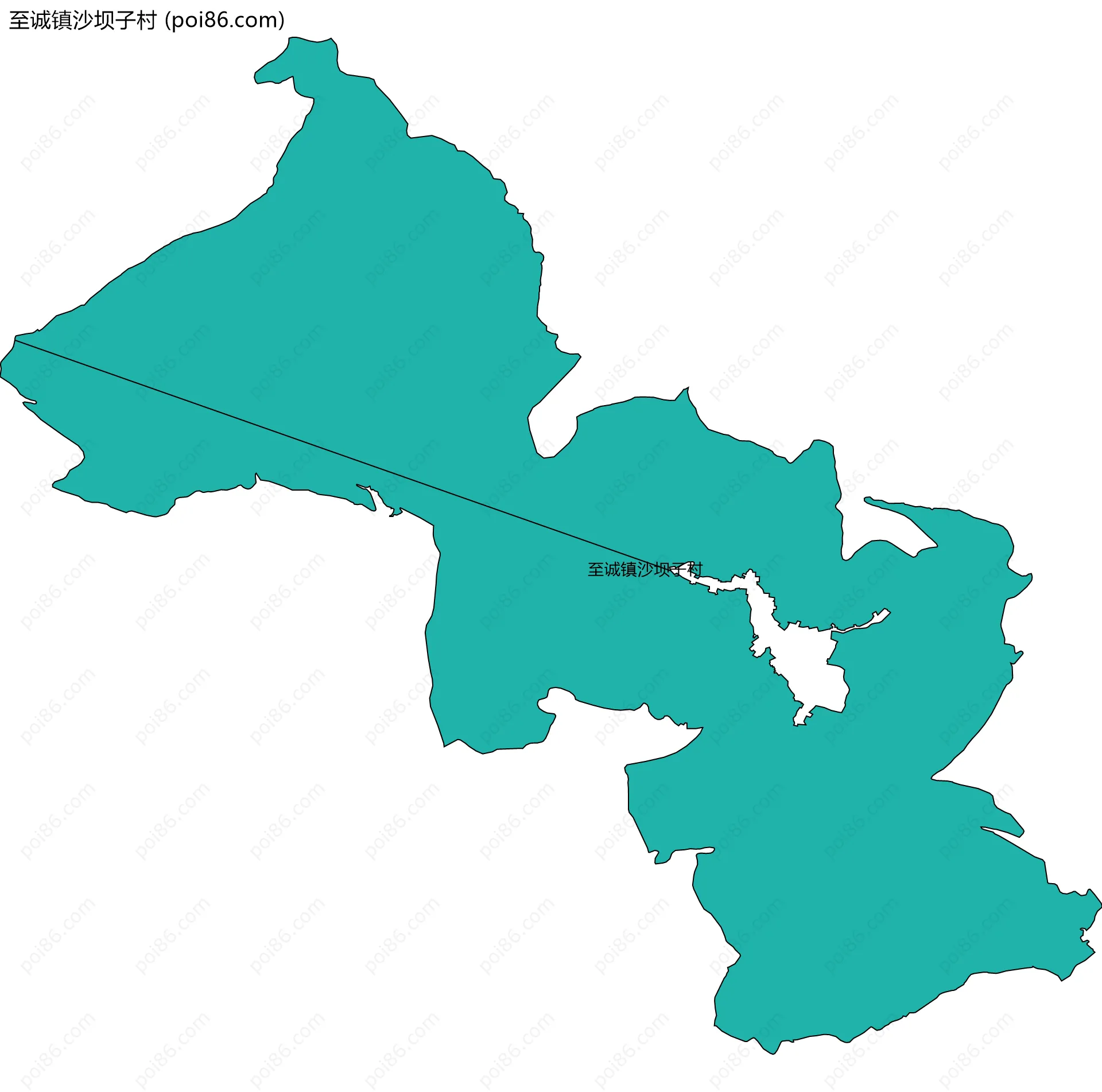 至诚镇沙坝子村边界地图