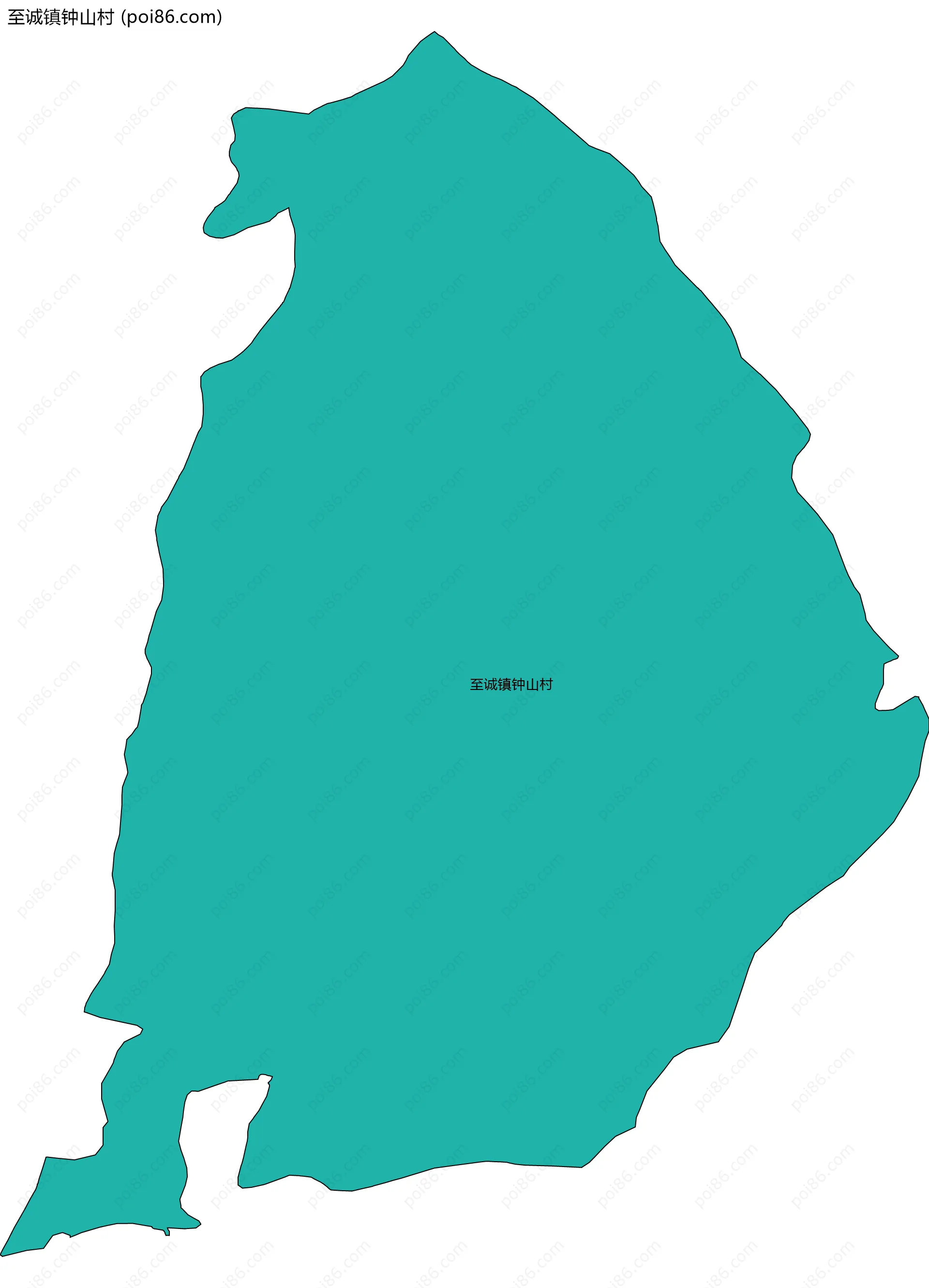 至诚镇钟山村边界地图