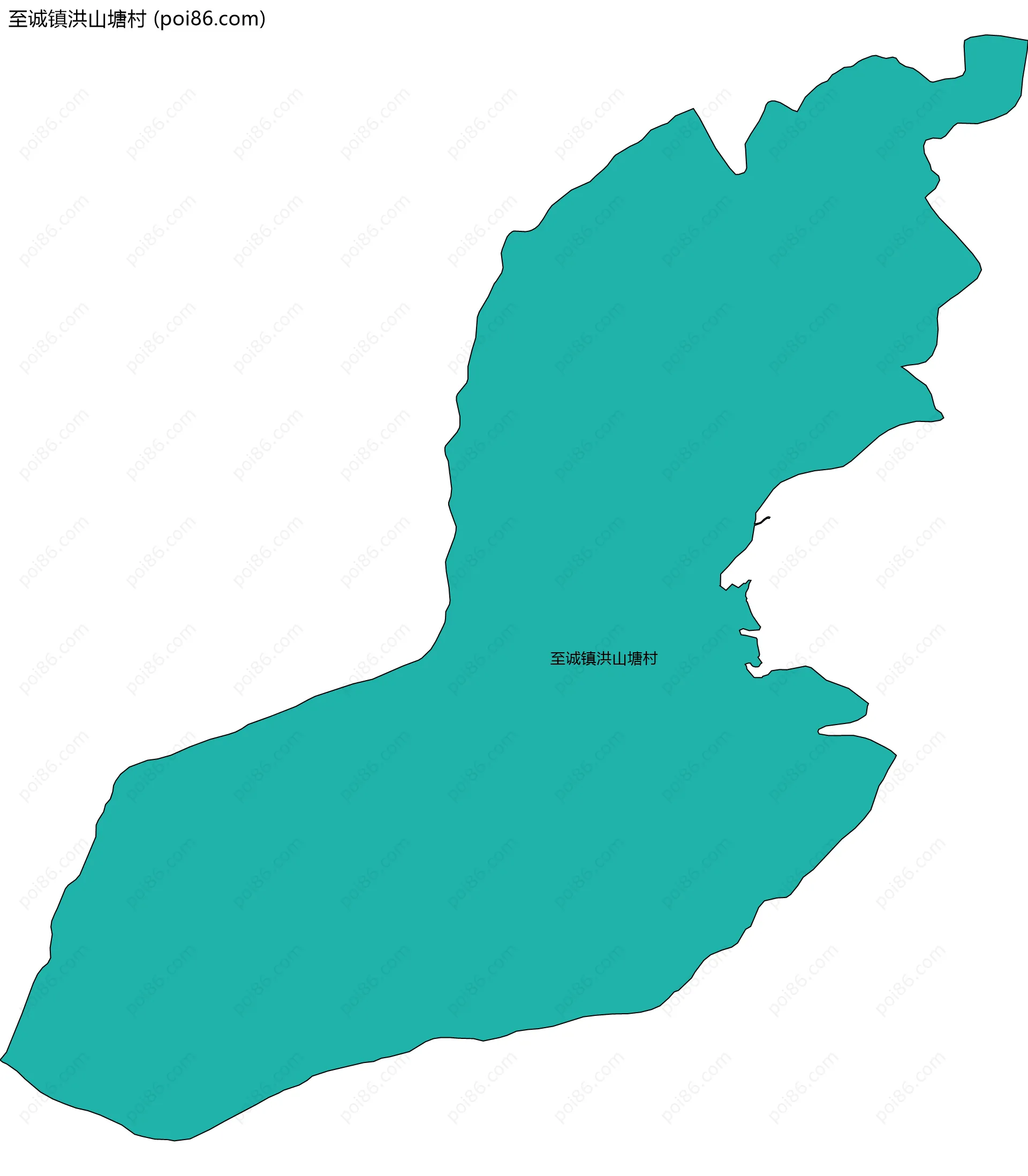 至诚镇洪山塘村边界地图