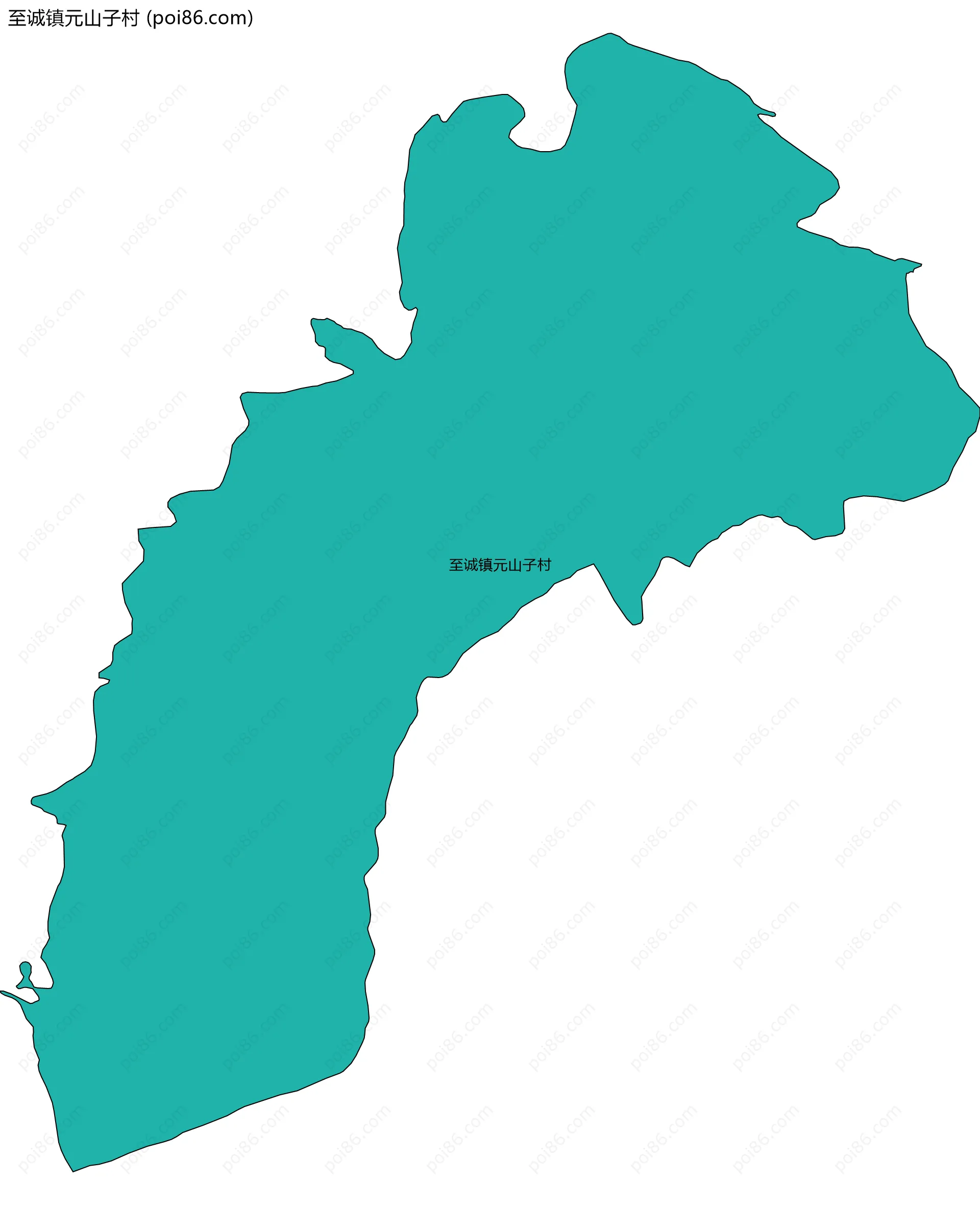 至诚镇元山子村边界地图