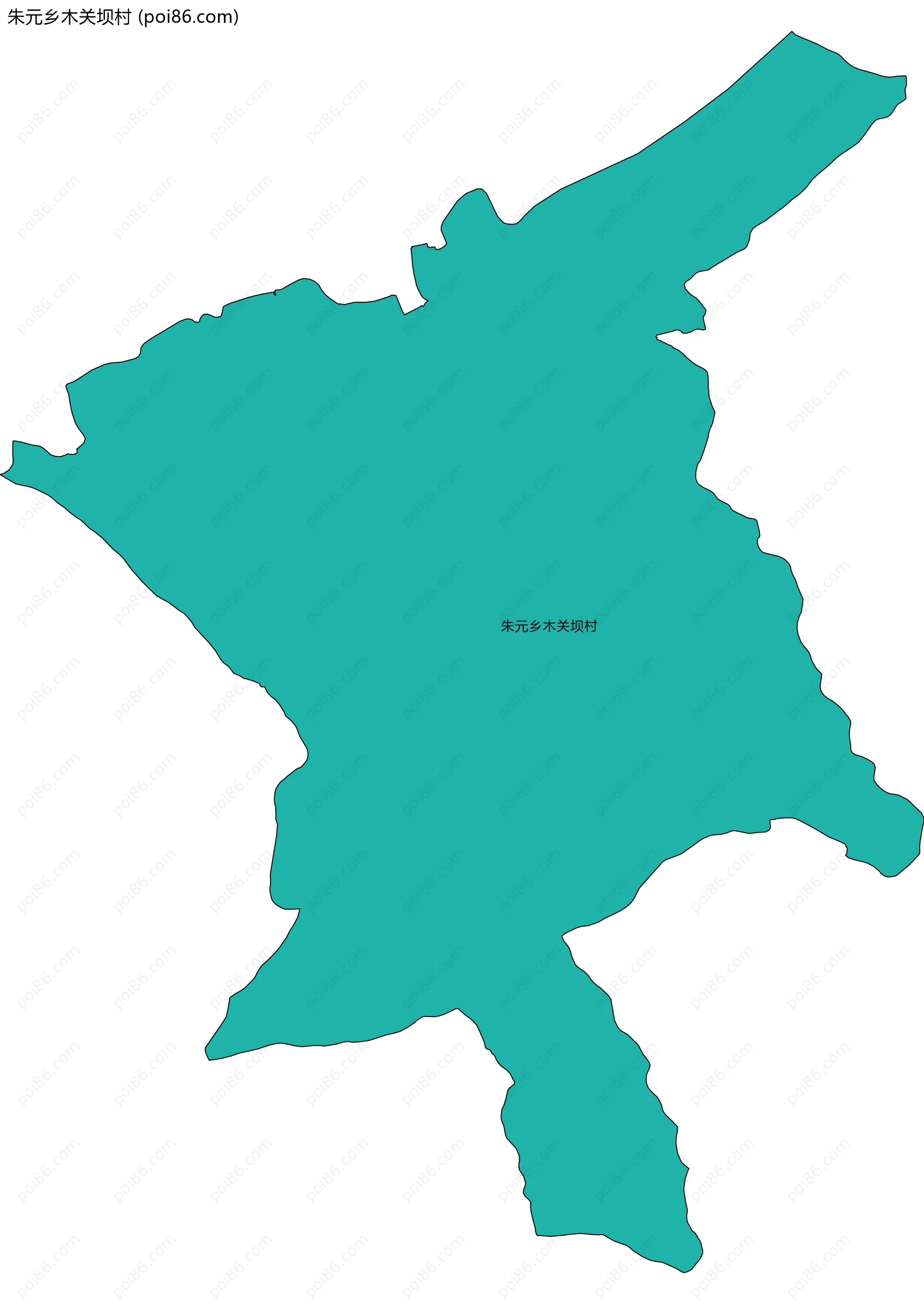 朱元乡木关坝村边界地图