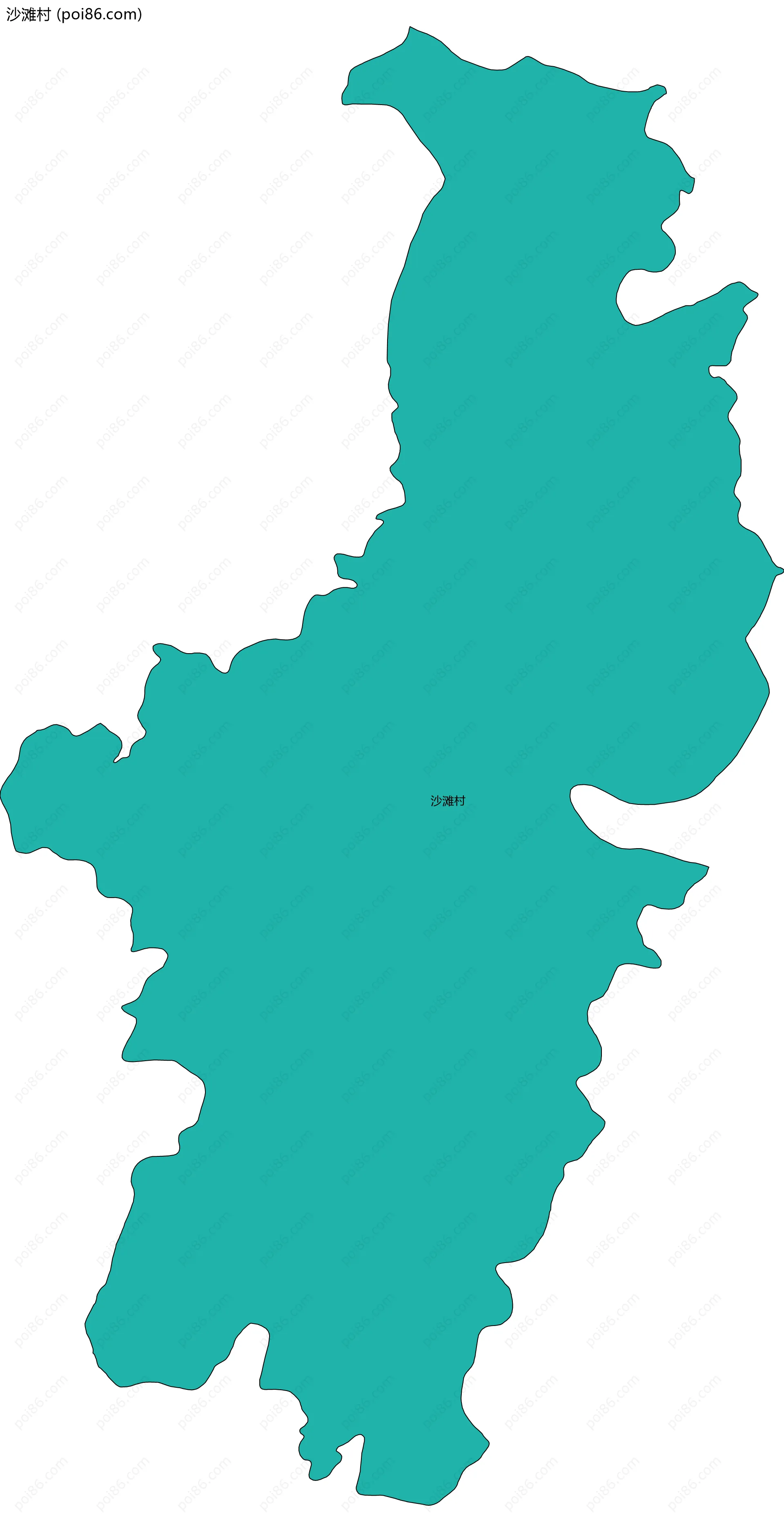 沙滩村边界地图