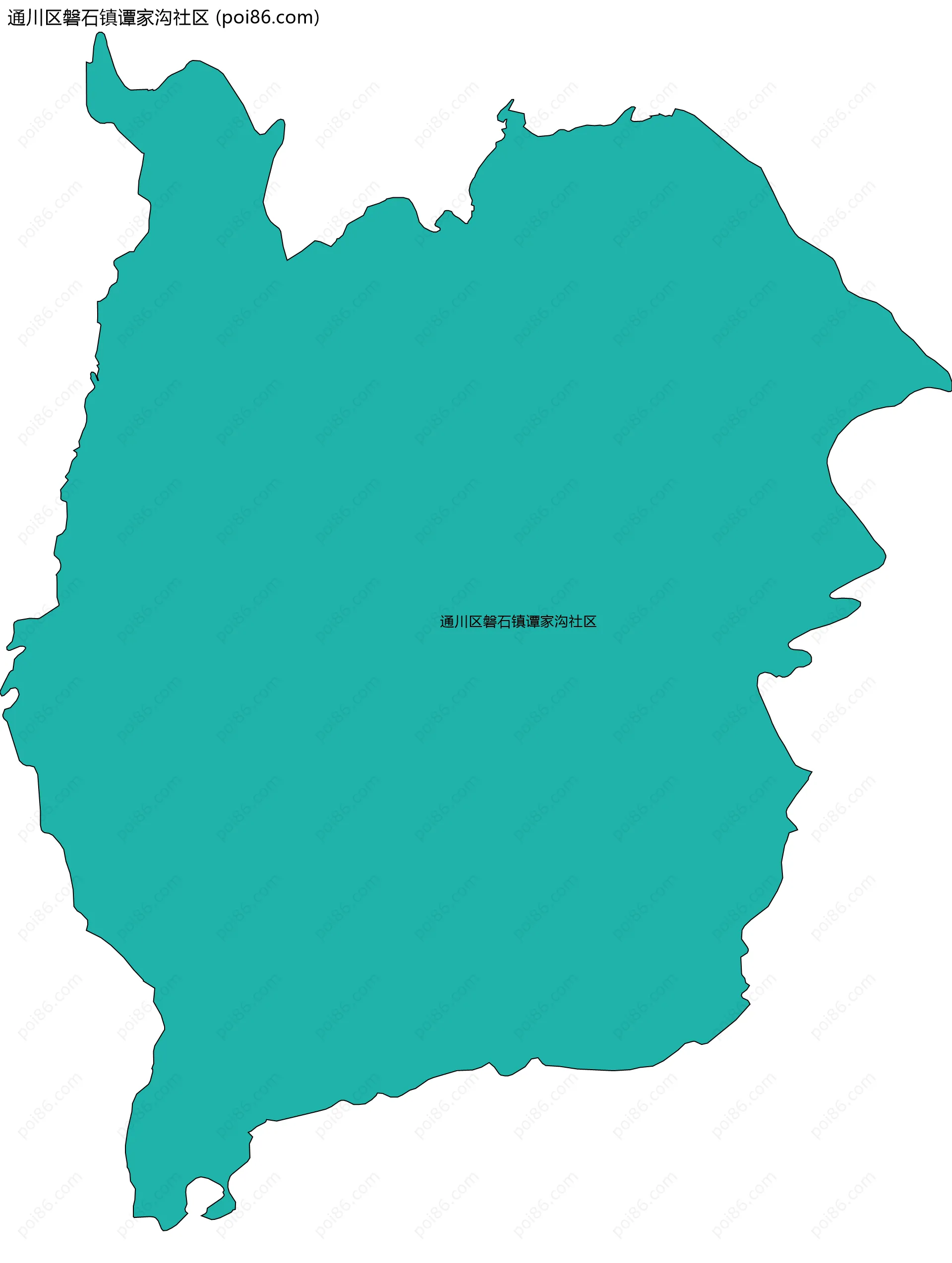 通川区磐石镇谭家沟社区边界地图