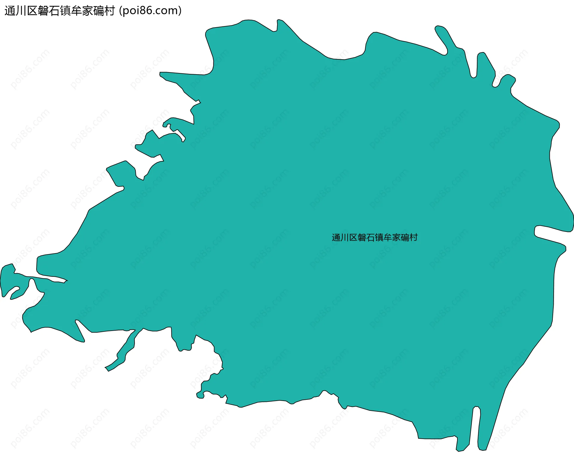 通川区磐石镇牟家碥村边界地图