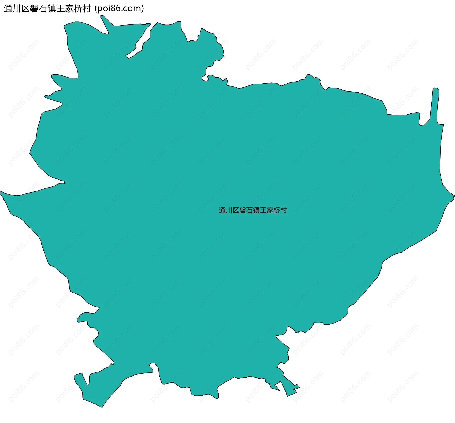 通川区磐石镇王家桥村边界地图