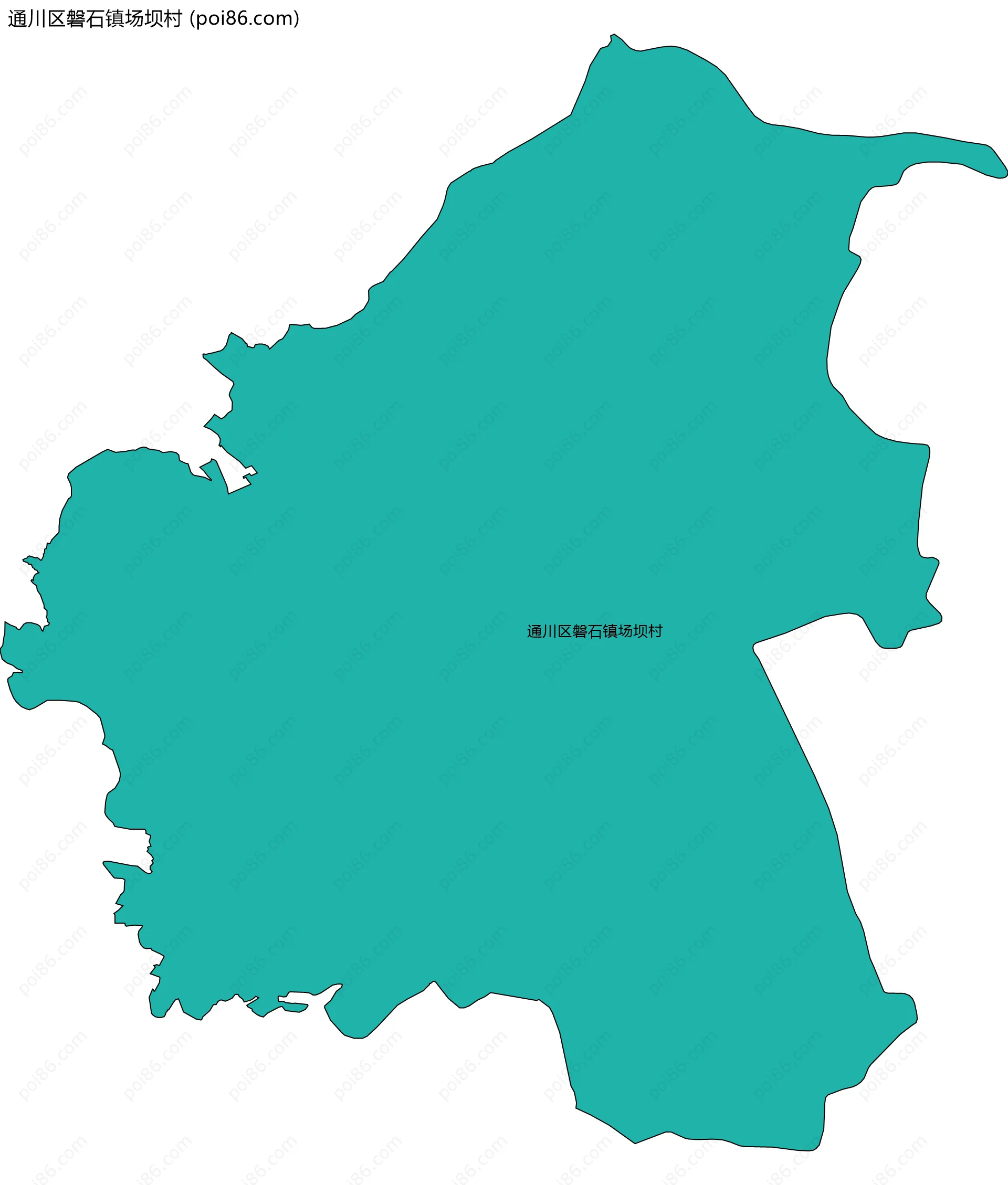 通川区磐石镇场坝村边界地图
