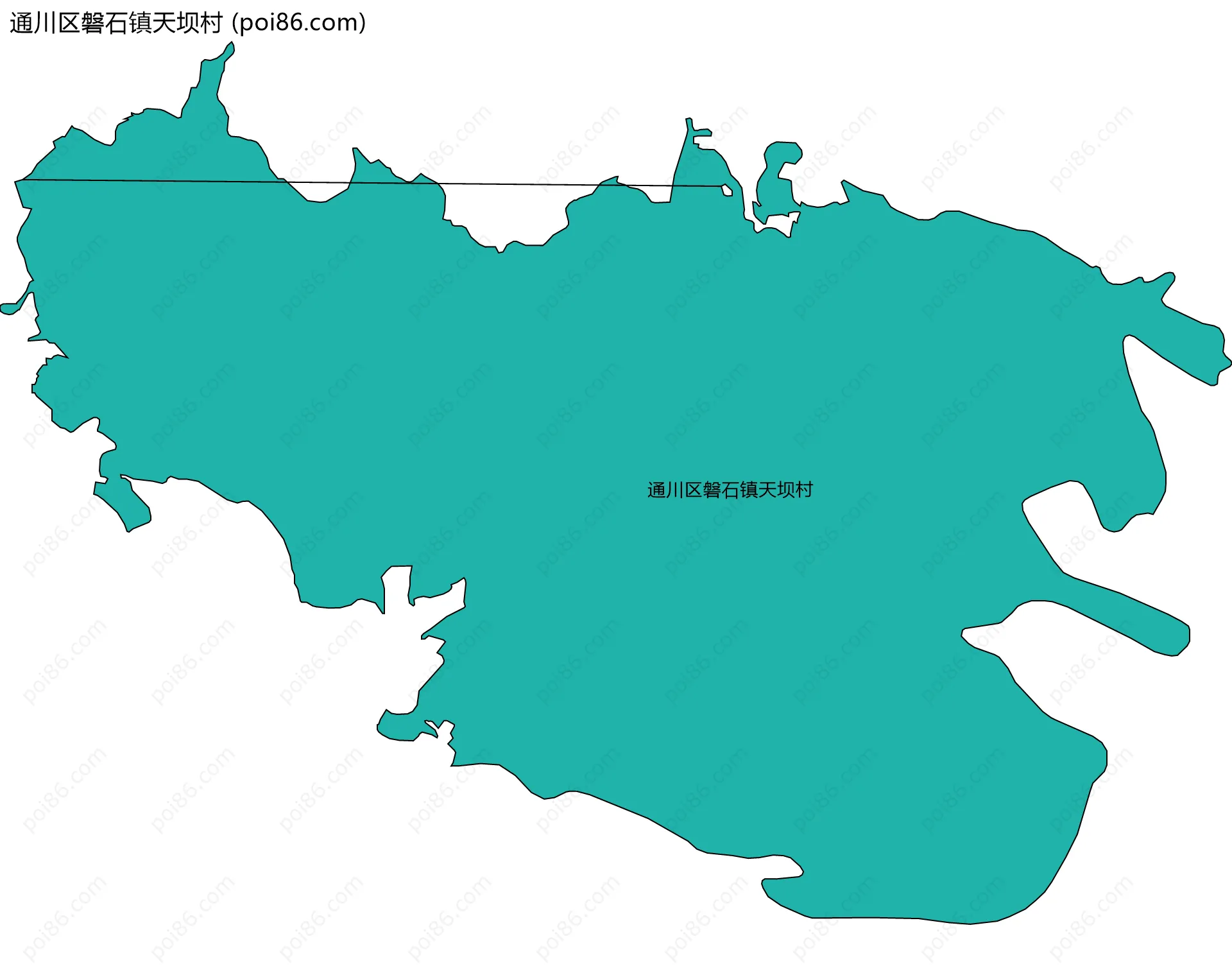通川区磐石镇天坝村边界地图
