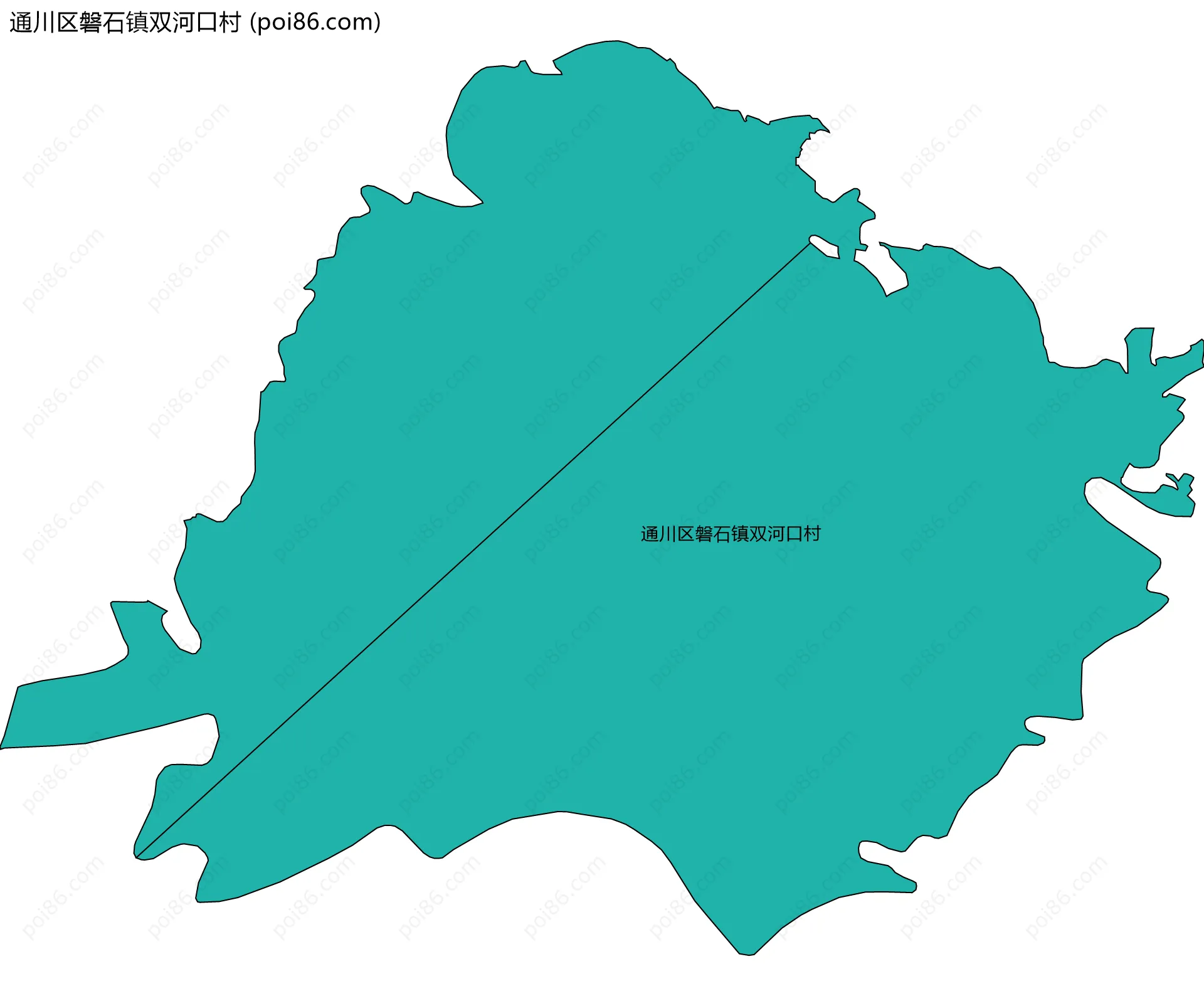 通川区磐石镇双河口村边界地图