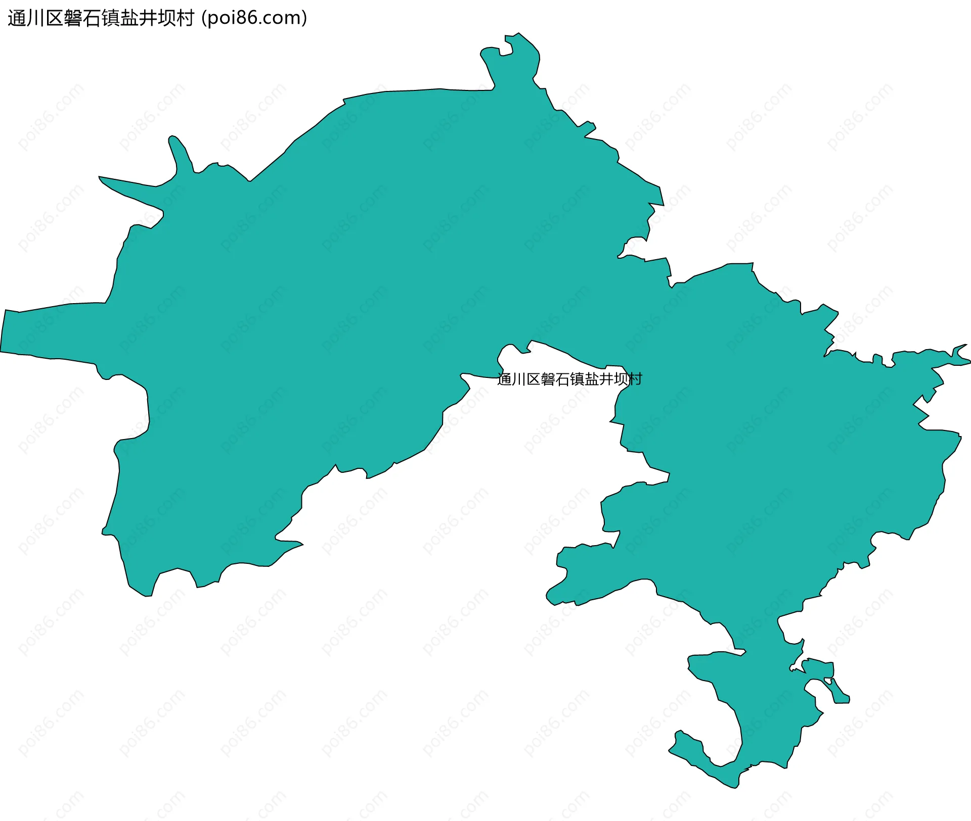 通川区磐石镇盐井坝村边界地图