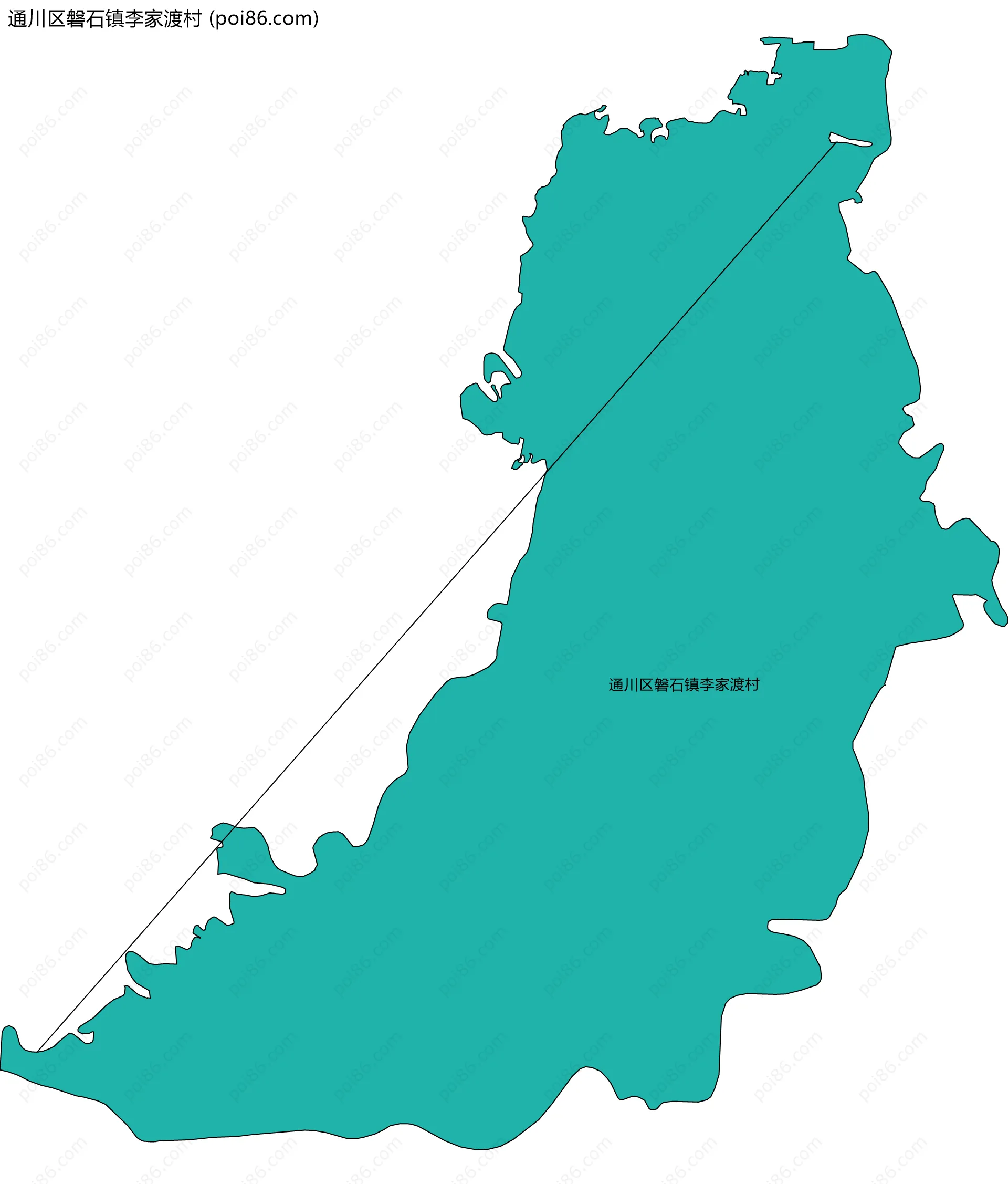通川区磐石镇李家渡村边界地图