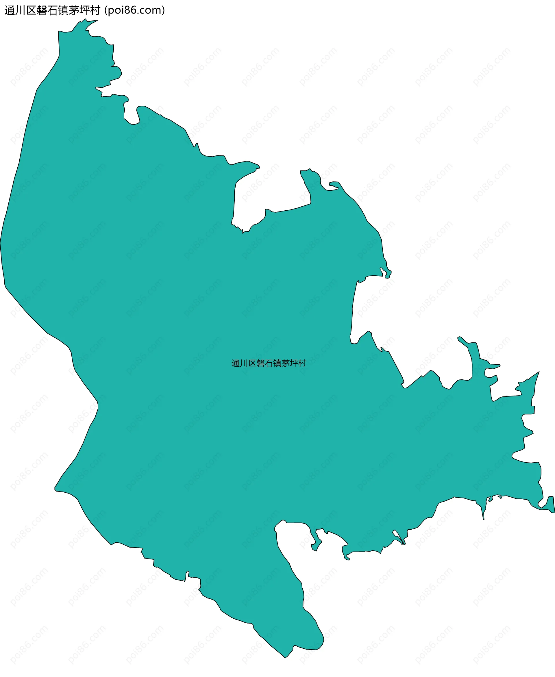 通川区磐石镇茅坪村边界地图