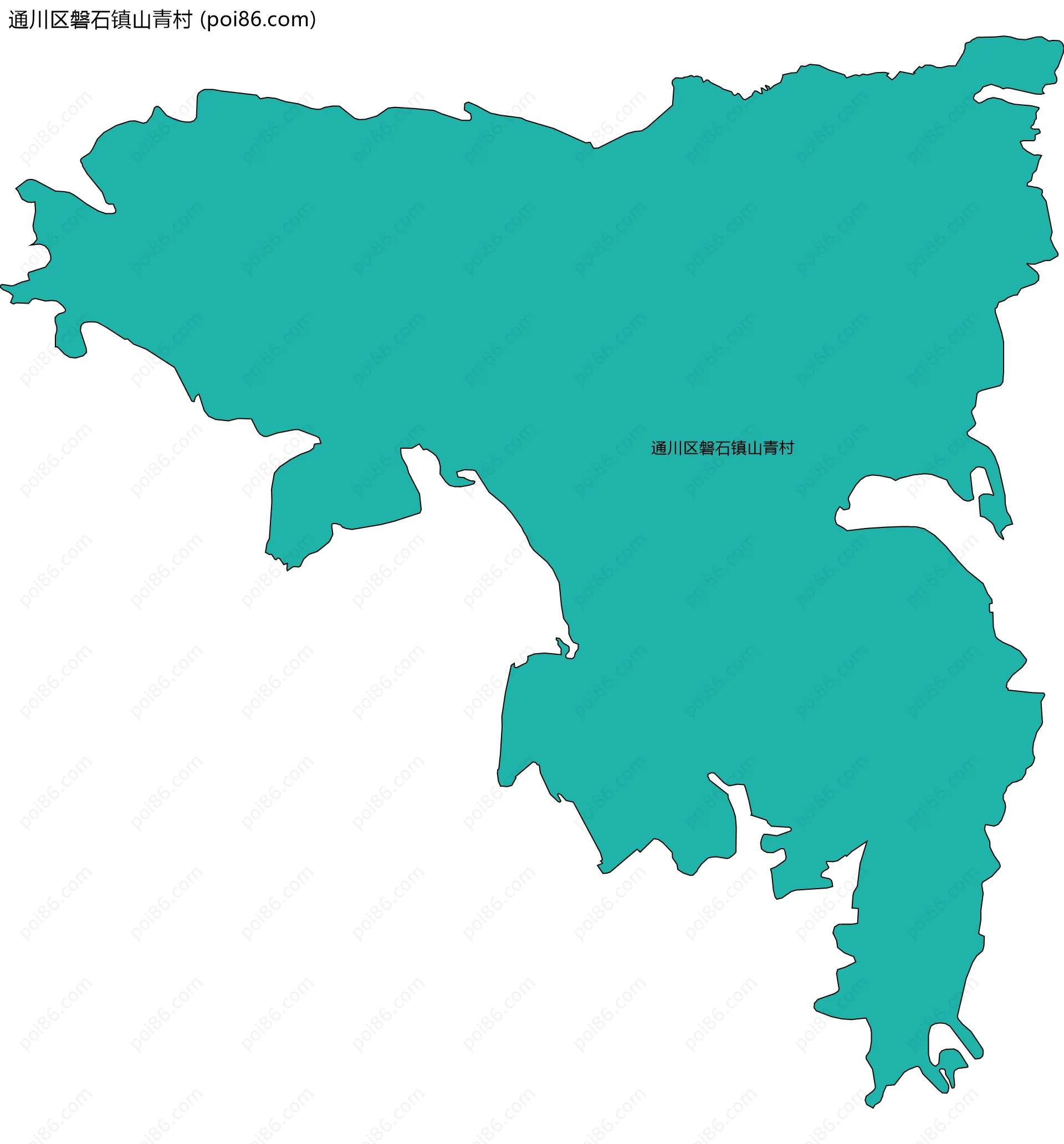 通川区磐石镇山青村边界地图