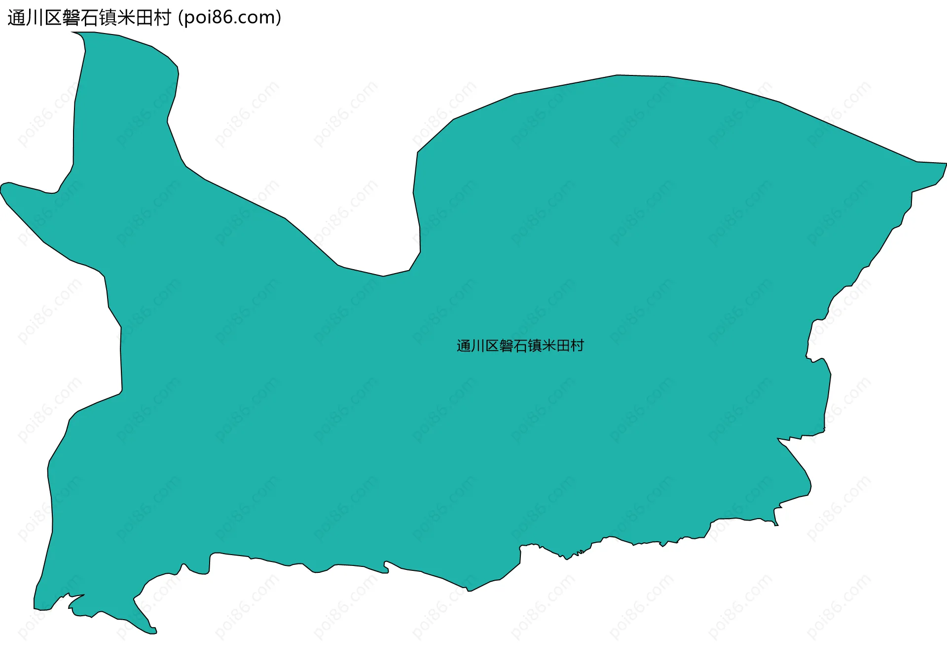通川区磐石镇米田村边界地图