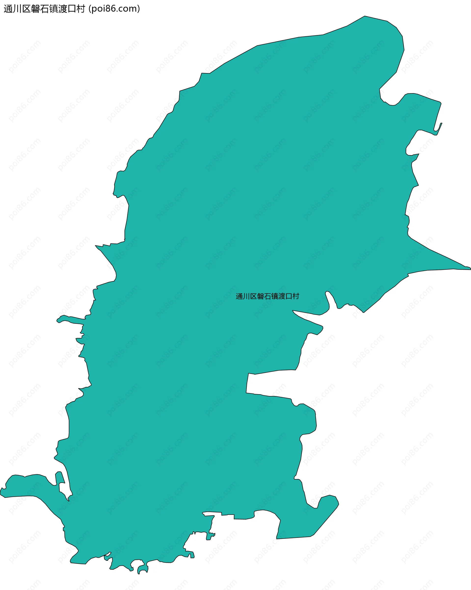 通川区磐石镇渡口村边界地图