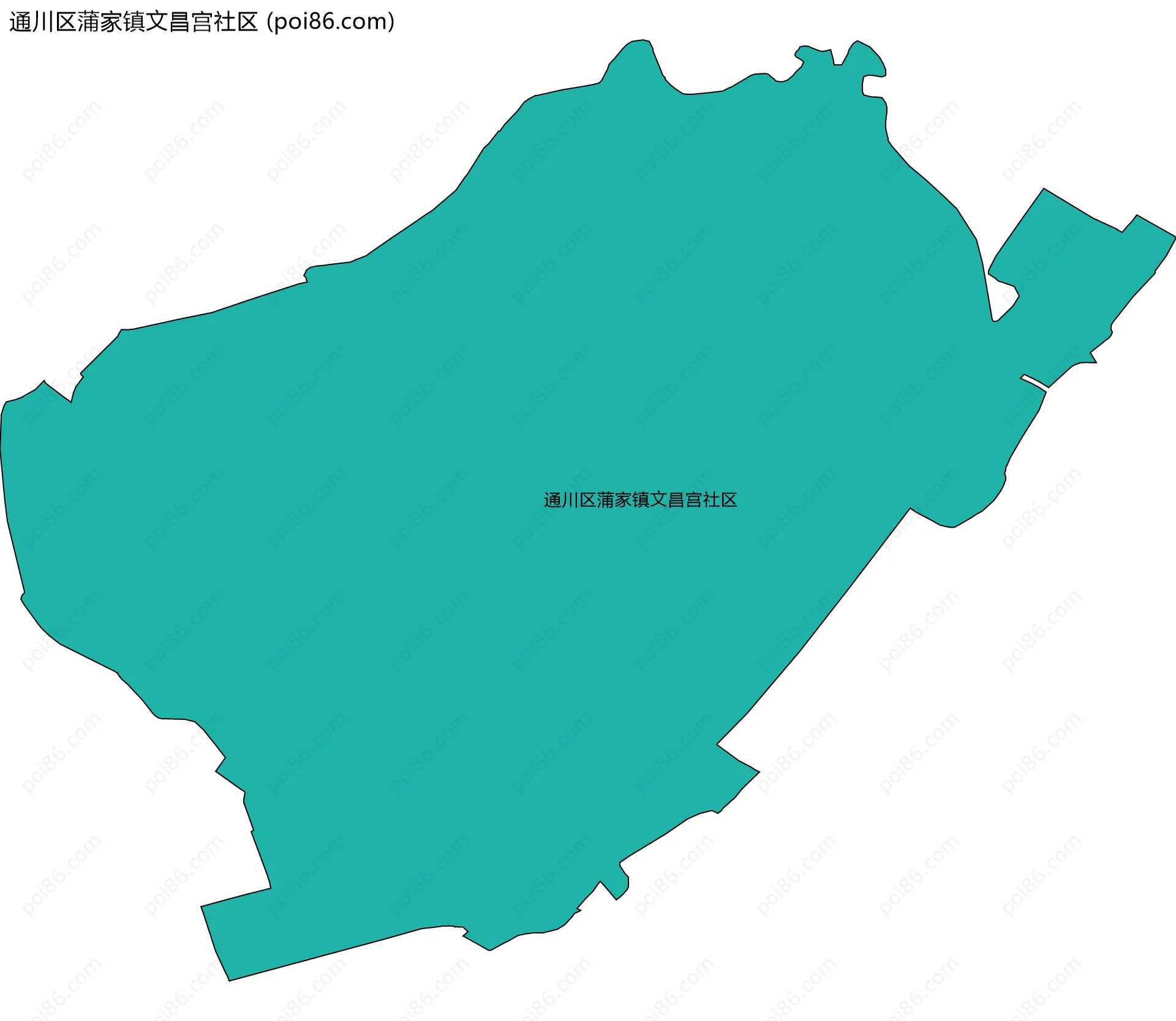 通川区蒲家镇文昌宫社区边界地图