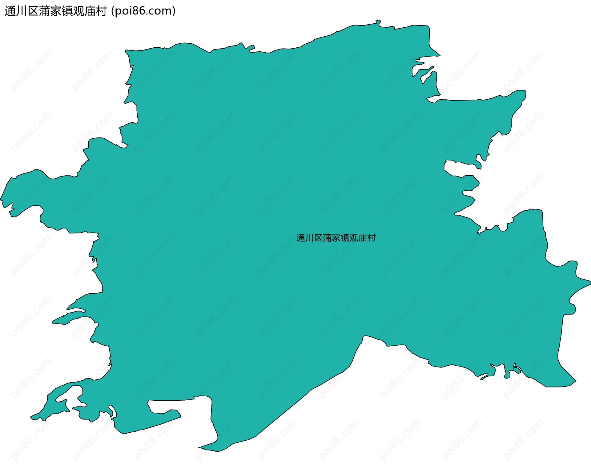 通川区蒲家镇观庙村边界地图