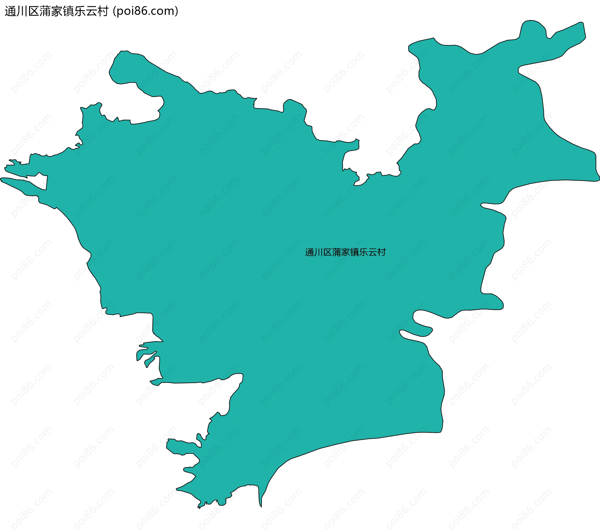 通川区蒲家镇乐云村边界地图