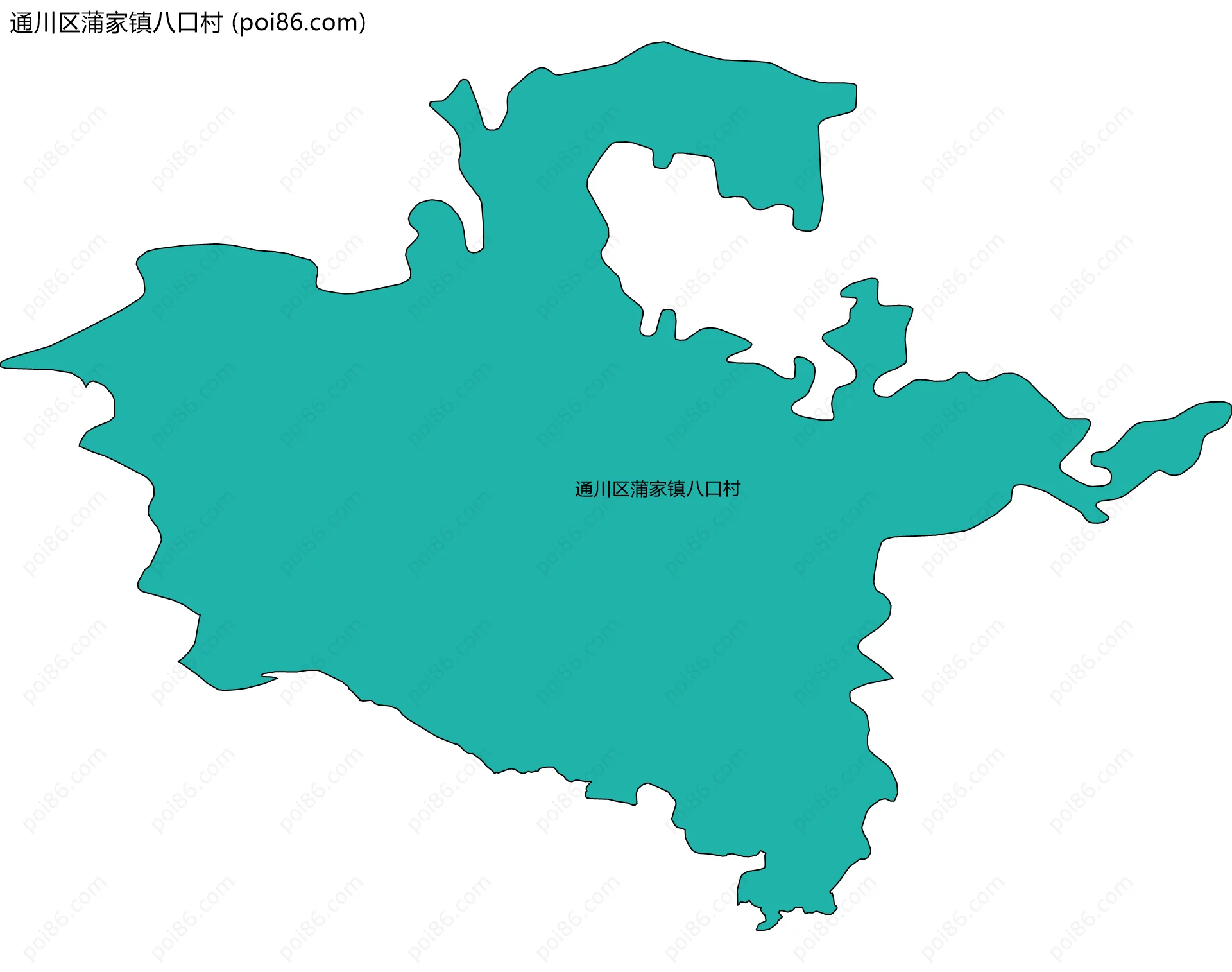 通川区蒲家镇八口村边界地图