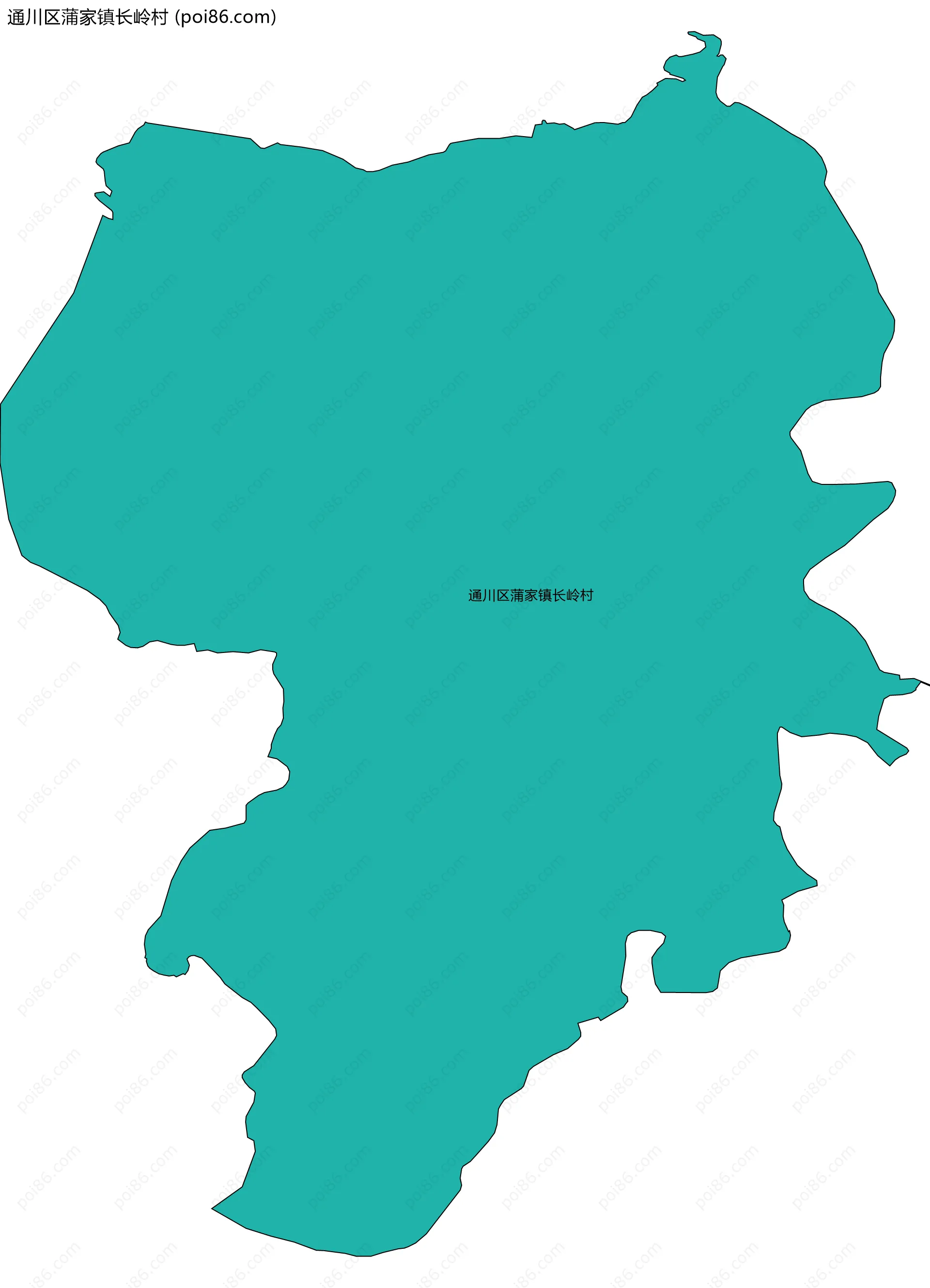 通川区蒲家镇长岭村边界地图