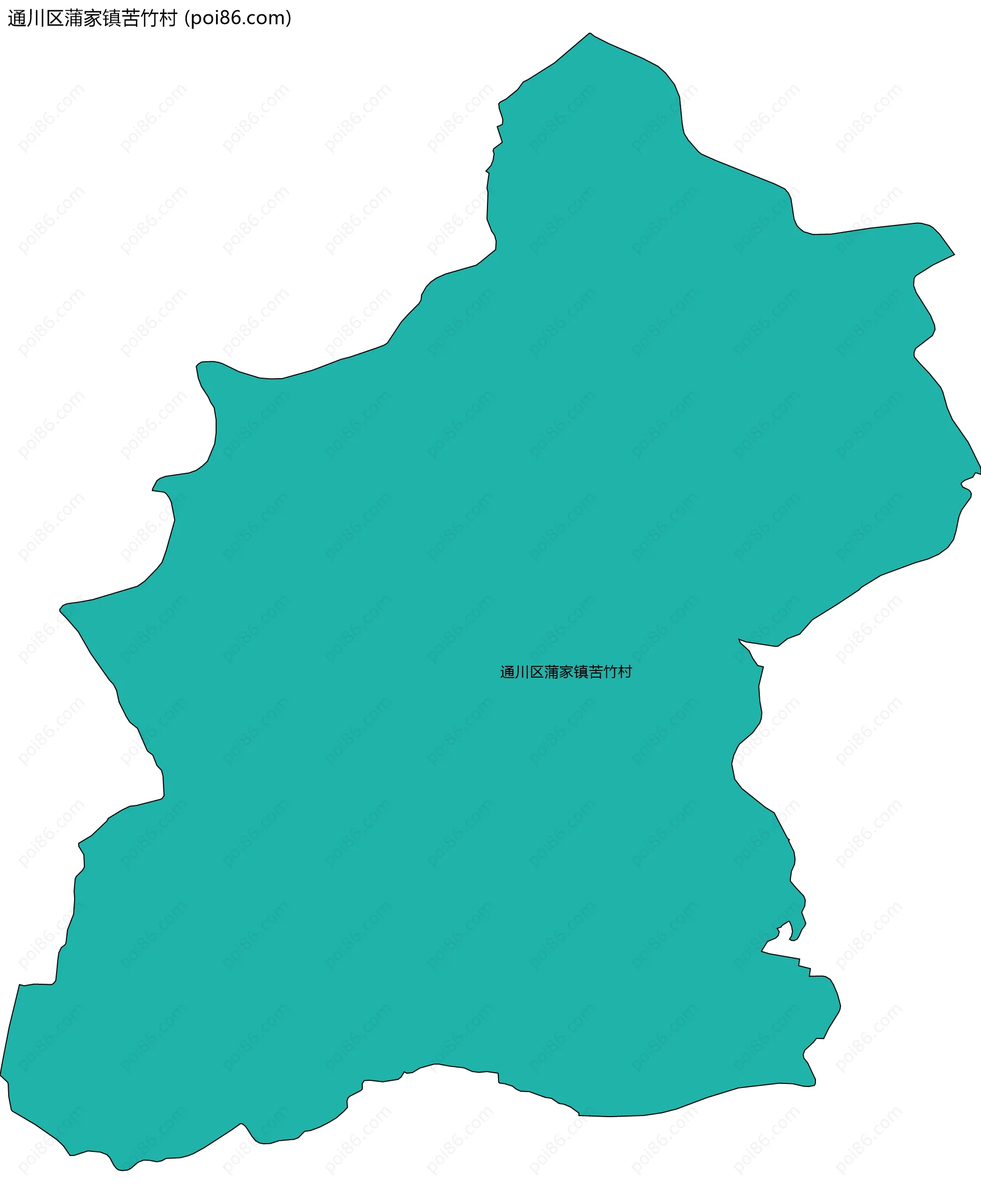 通川区蒲家镇苦竹村边界地图