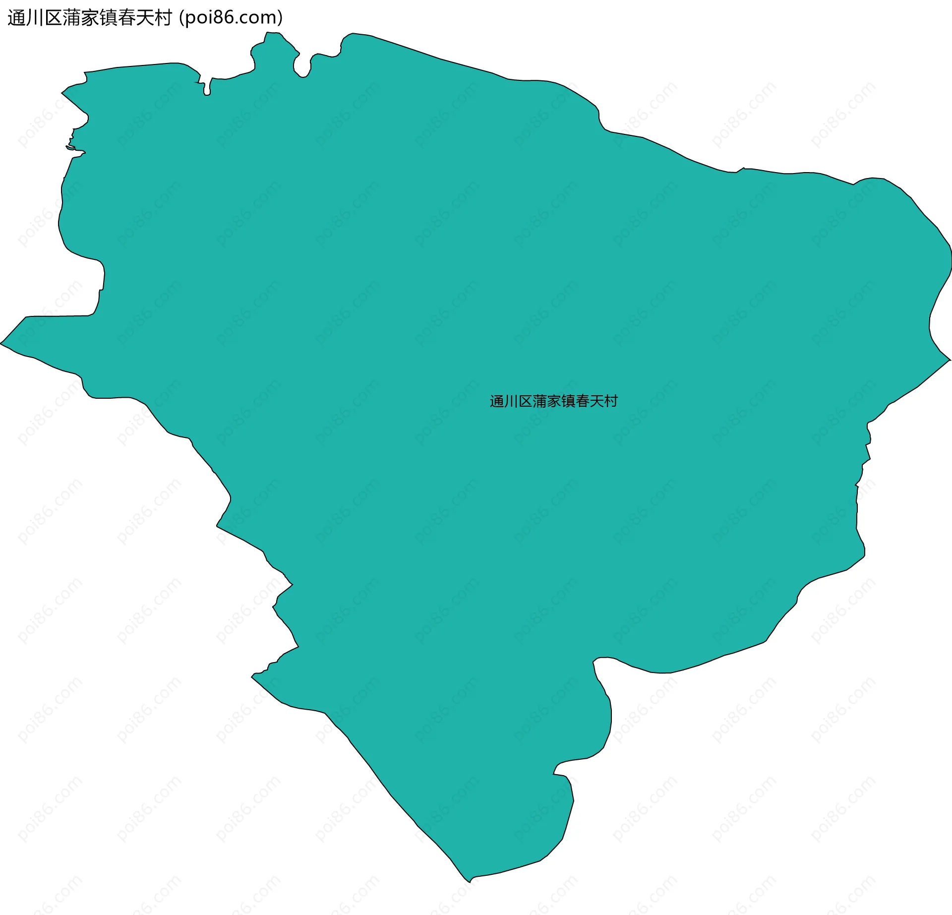 通川区蒲家镇春天村边界地图