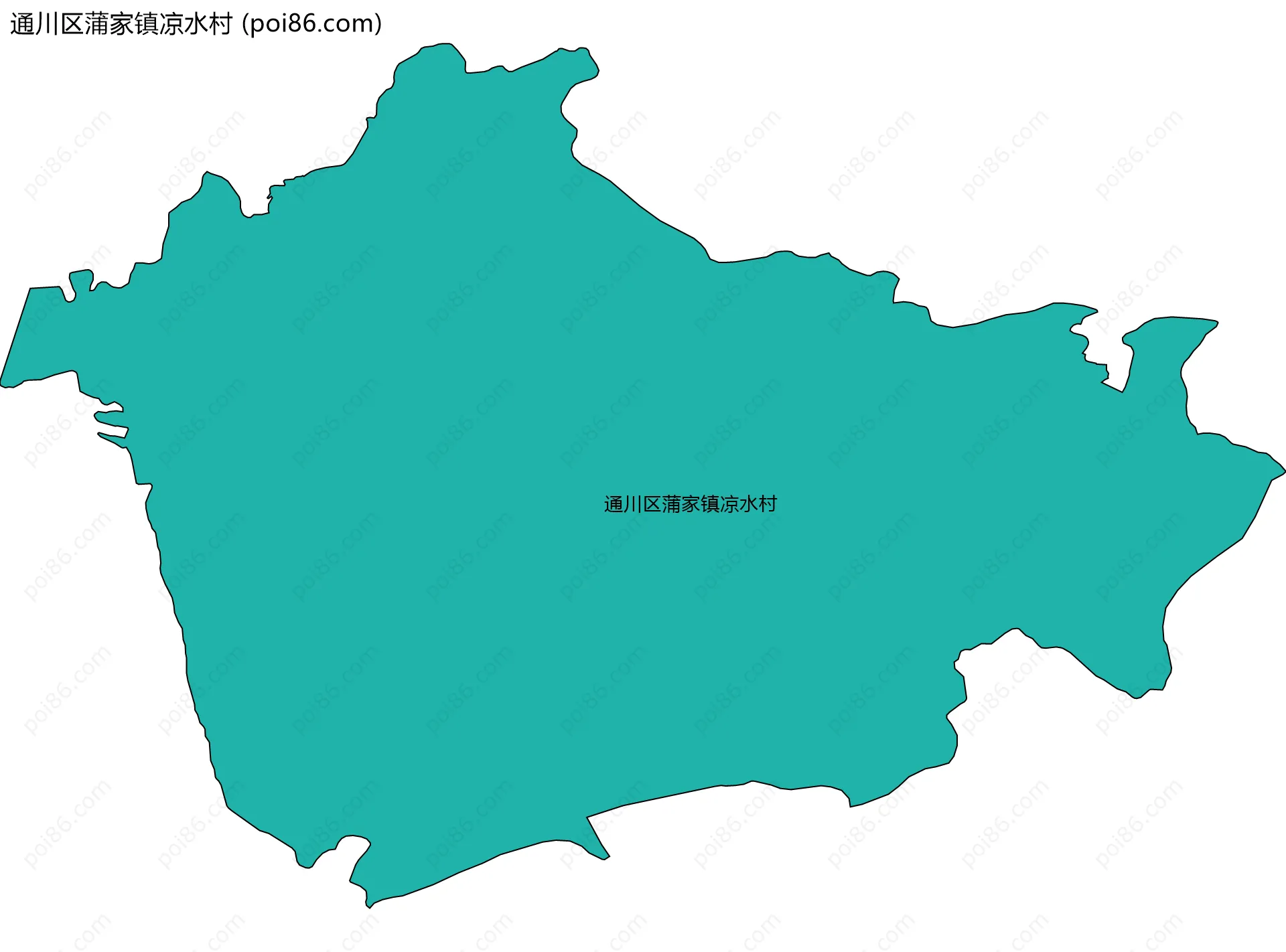 通川区蒲家镇凉水村边界地图