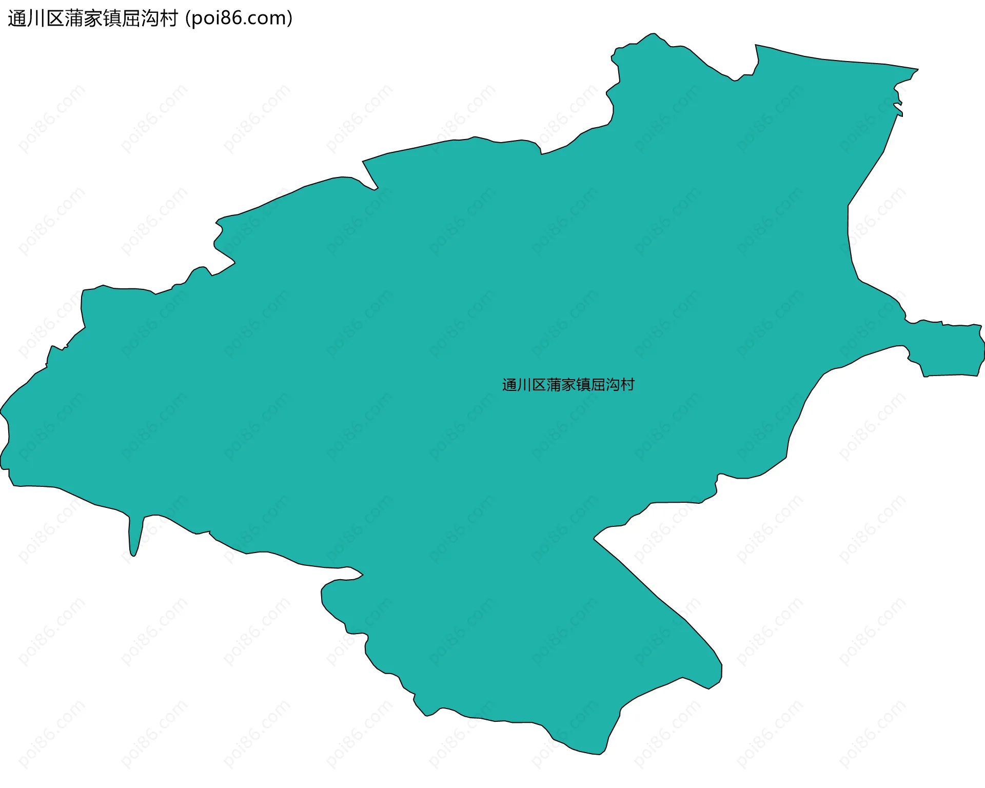 通川区蒲家镇屈沟村边界地图