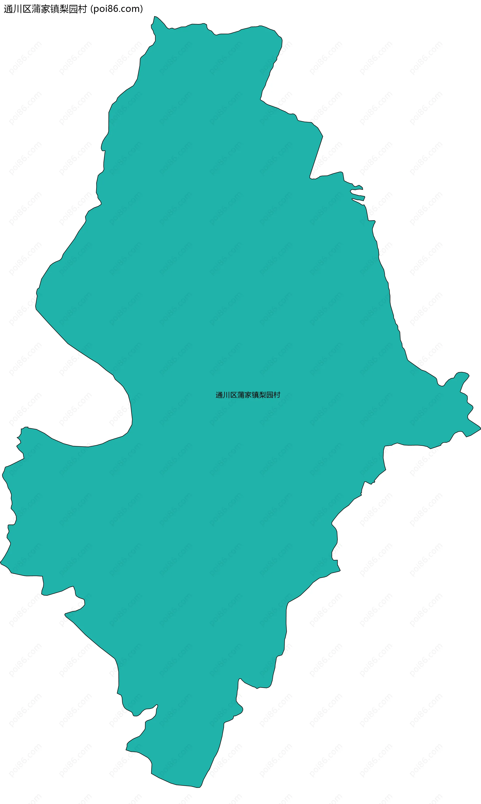 通川区蒲家镇梨园村边界地图