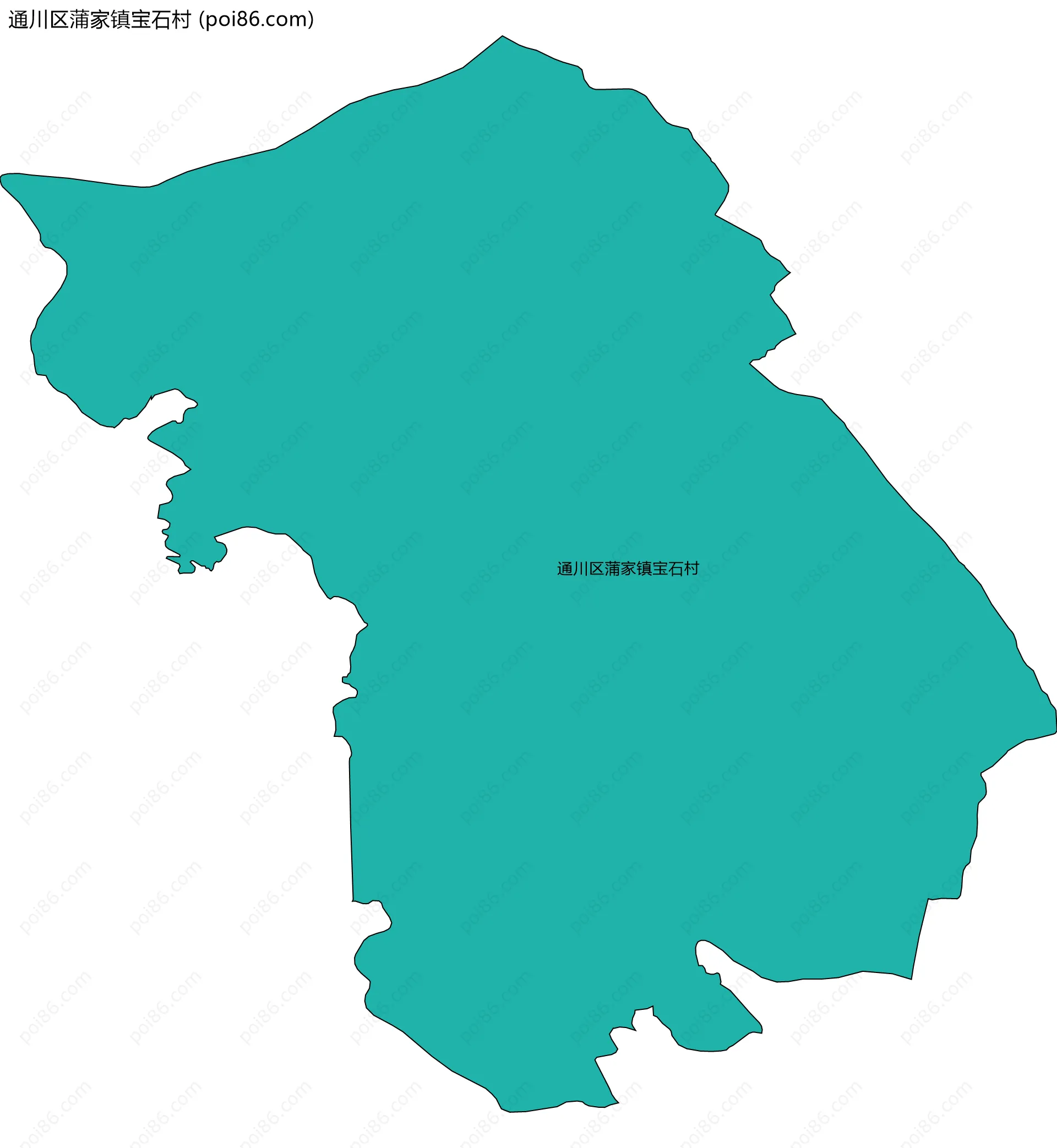 通川区蒲家镇宝石村边界地图