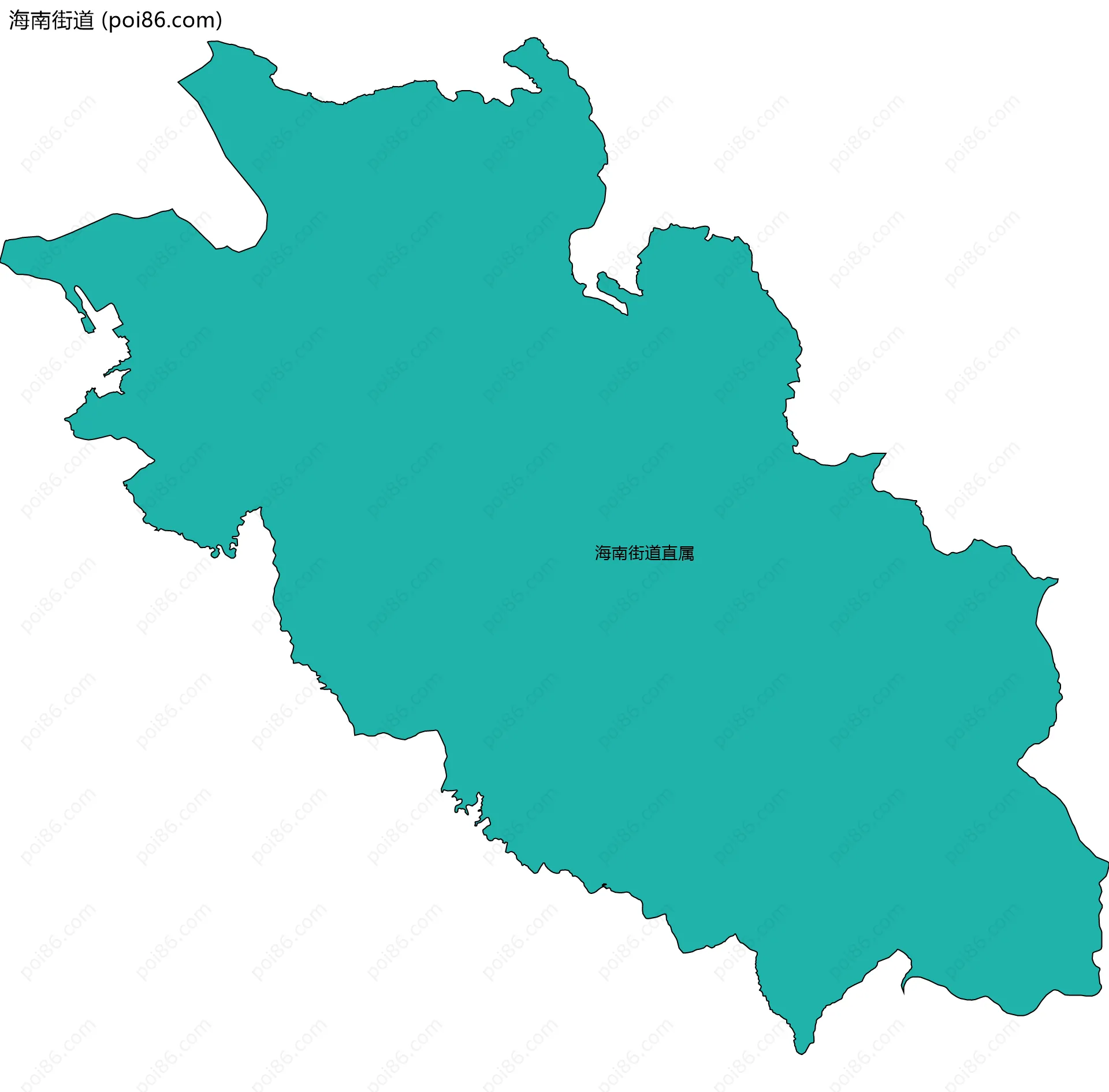 海南街道边界地图(五级行政区划)