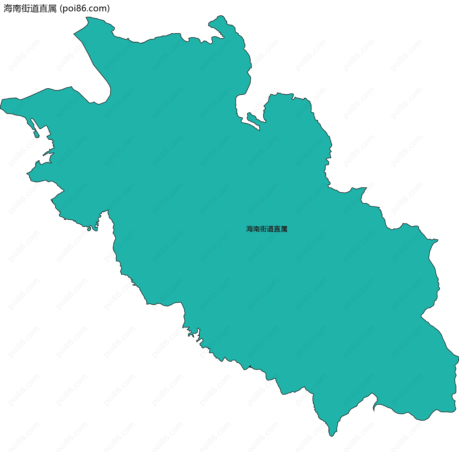 海南街道直属边界地图